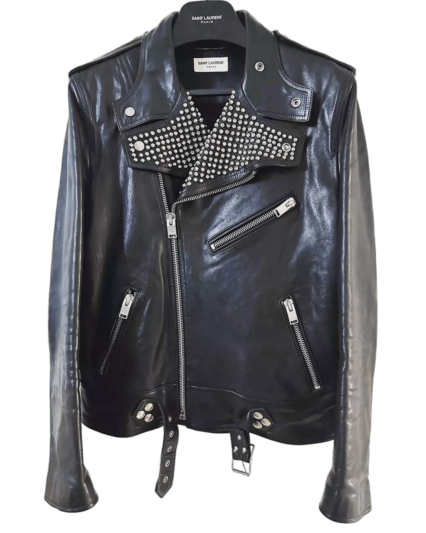 show style Bullet studded cowhide leather jacket