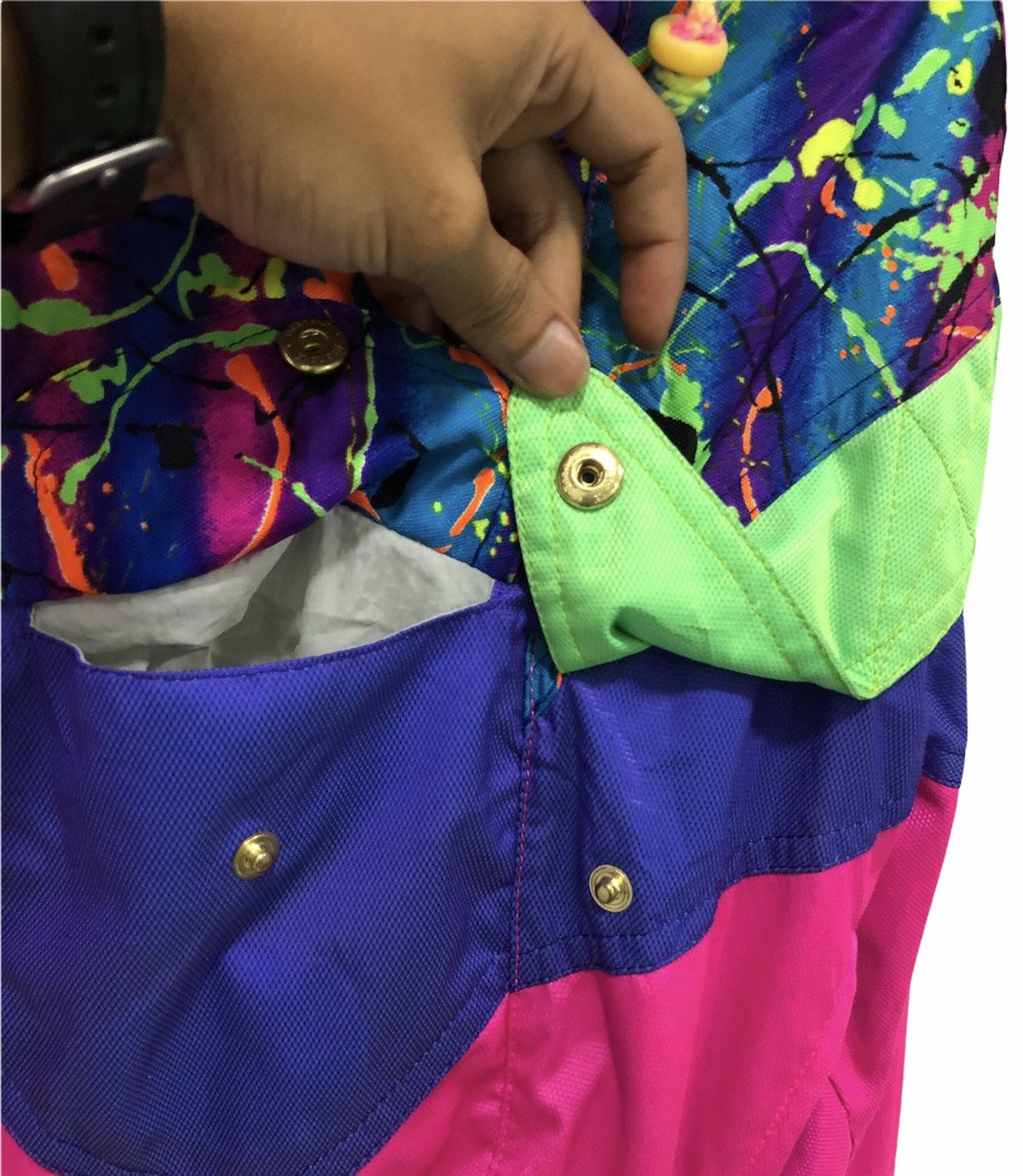 Designer × Japanese Brand × Vintage Vintage PURSER Ski Jacket Neon Pink & Splatter Print Size M Size US M / EU 48-50 / 2 - 7 Thumbnail
