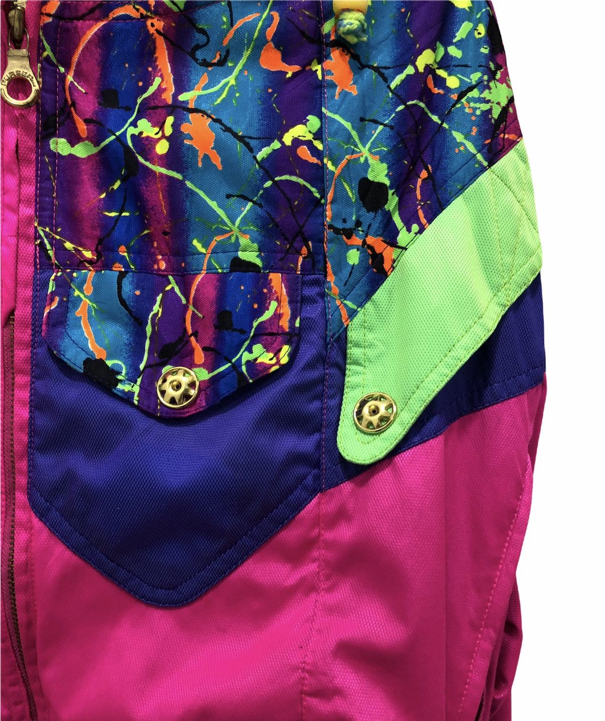 Designer × Japanese Brand × Vintage Vintage PURSER Ski Jacket Neon Pink & Splatter Print Size M Size US M / EU 48-50 / 2 - 6 Thumbnail