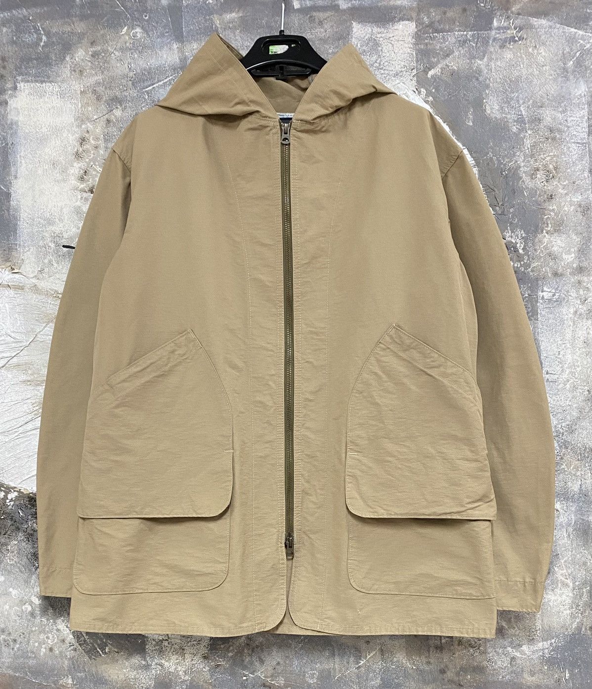 Post Overalls Light Shell Hooded Zipper Jacket