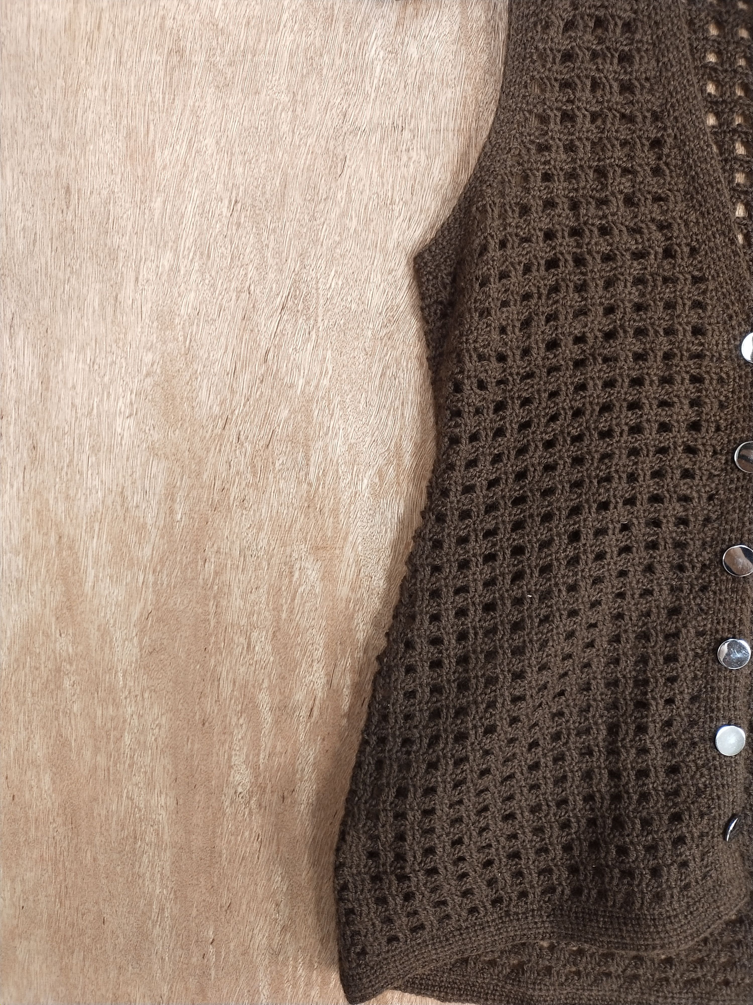 Homespun Knitwear Brown japan crochet sleeve less vest knitwear #S042 Size US M / EU 48-50 / 2 - 3 Thumbnail