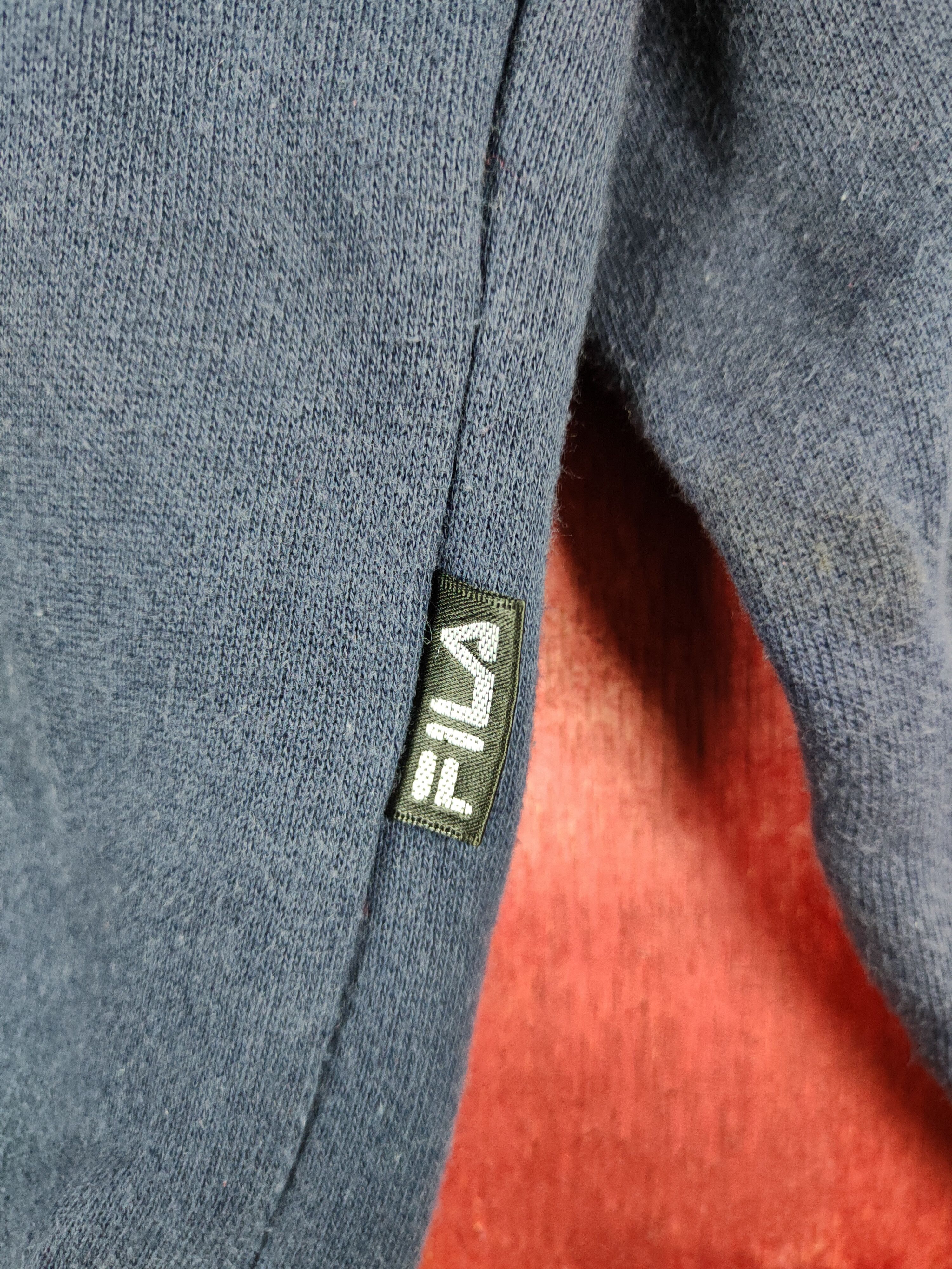 Fila Fila big logo vintage Dark Blue Sweater hoodie #4820 Size US M / EU 48-50 / 2 - 6 Thumbnail