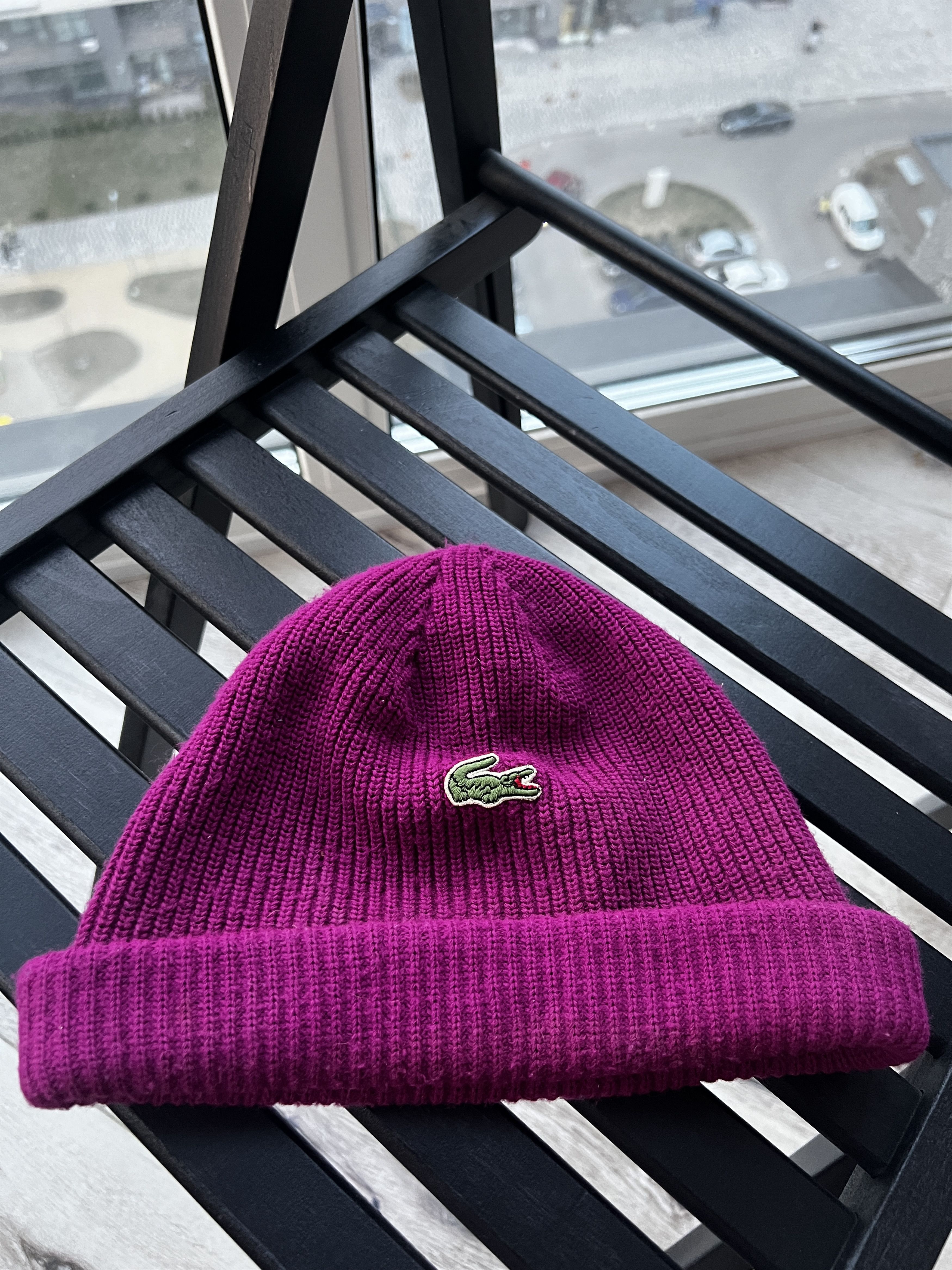 Pre-owned Lacoste X Vintage Lacoste Chemise Made In France Vintage Beanie Hat In Violet