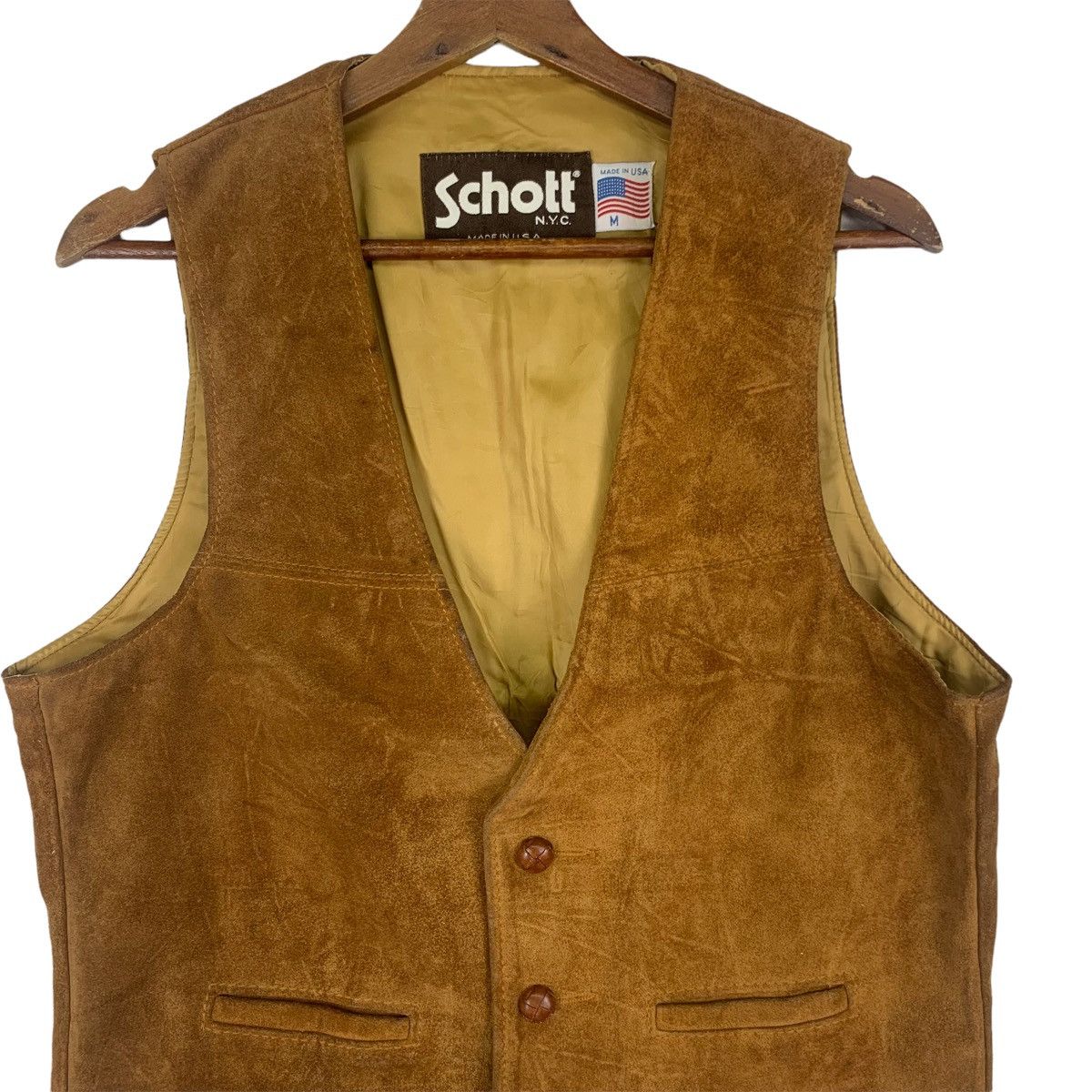 Schott Vintage Schott Leather Vest Jacket Size US M / EU 48-50 / 2 - 2 Thumbnail