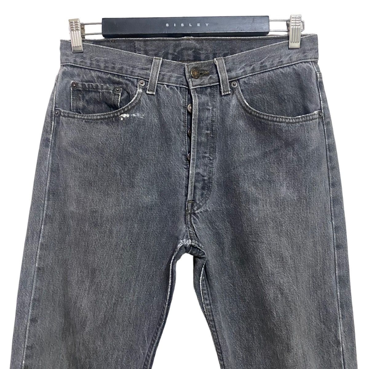 Levi's Vintage 80s Levis 501 Charcoal Distressed Jeans 30x29 Size US 30 / EU 46 - 4 Thumbnail