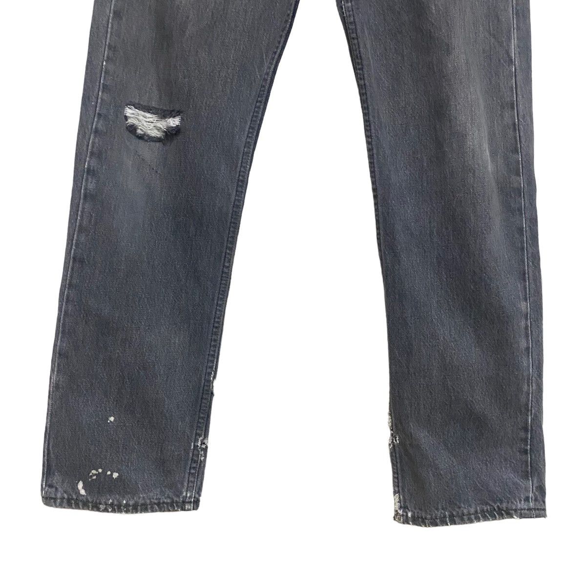 Levi's Vintage 80s Levis 501 Charcoal Distressed Jeans 30x29 Size US 30 / EU 46 - 7 Thumbnail