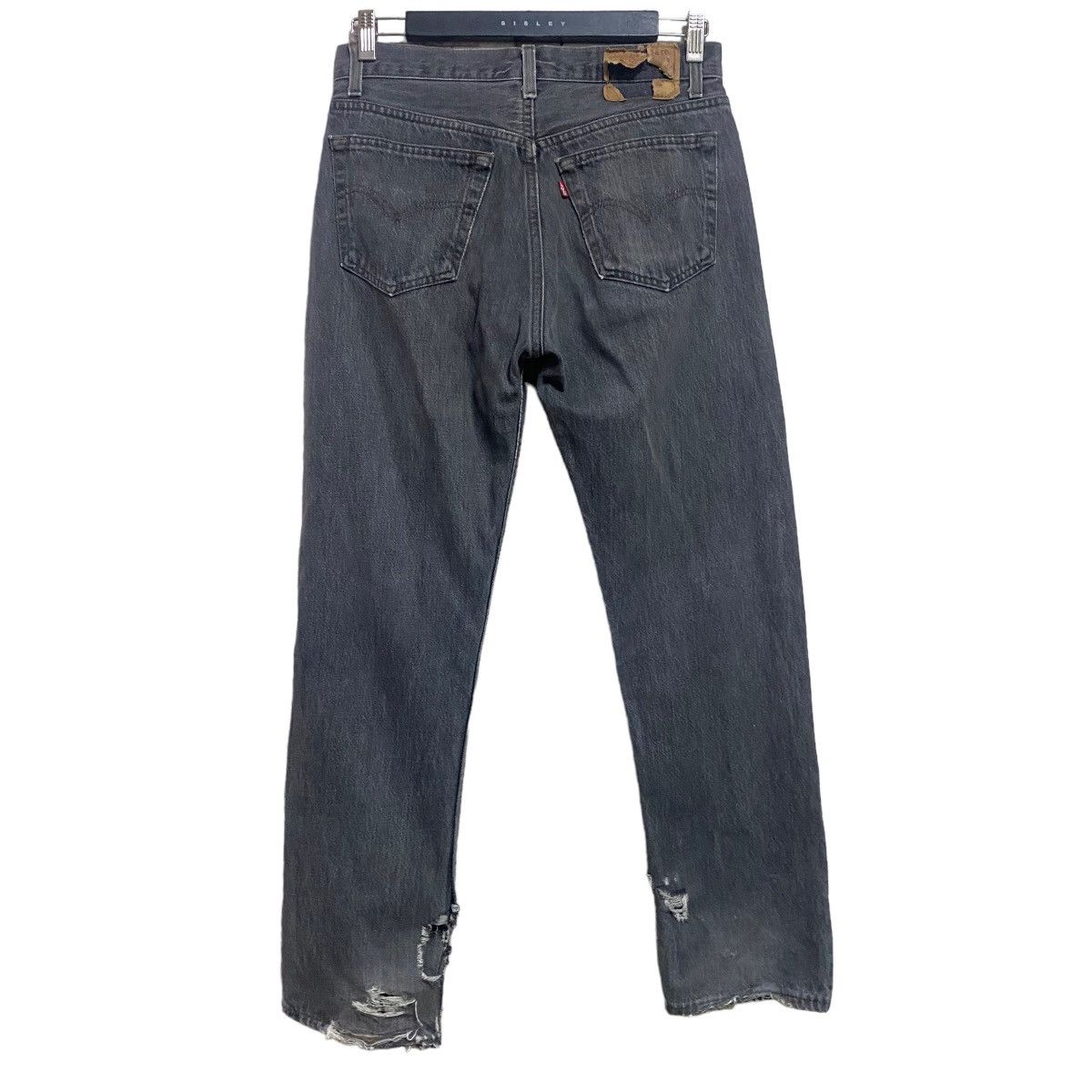 Levi's Vintage 80s Levis 501 Charcoal Distressed Jeans 30x29 Size US 30 / EU 46 - 3 Thumbnail