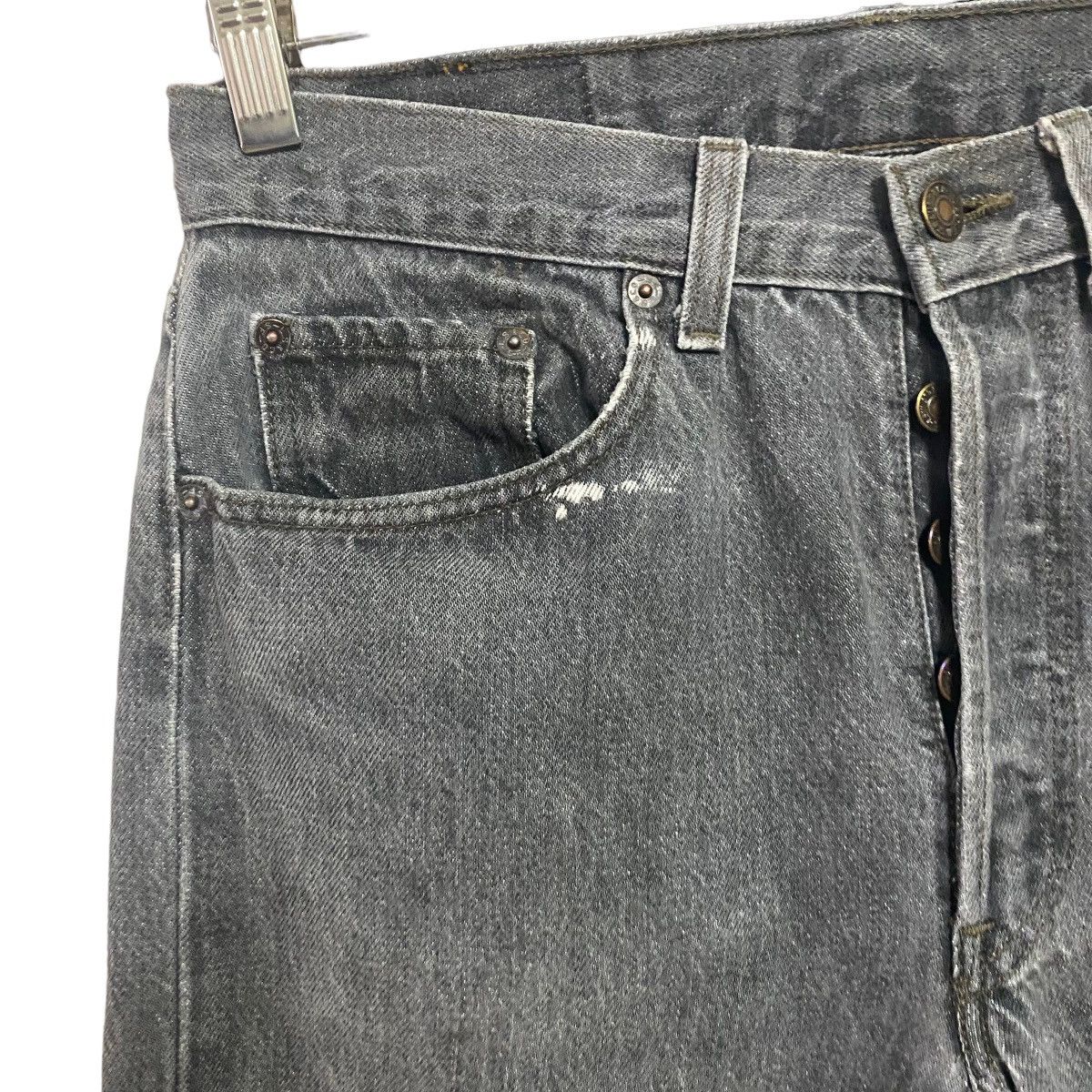 Levi's Vintage 80s Levis 501 Charcoal Distressed Jeans 30x29 Size US 30 / EU 46 - 1 Thumbnail