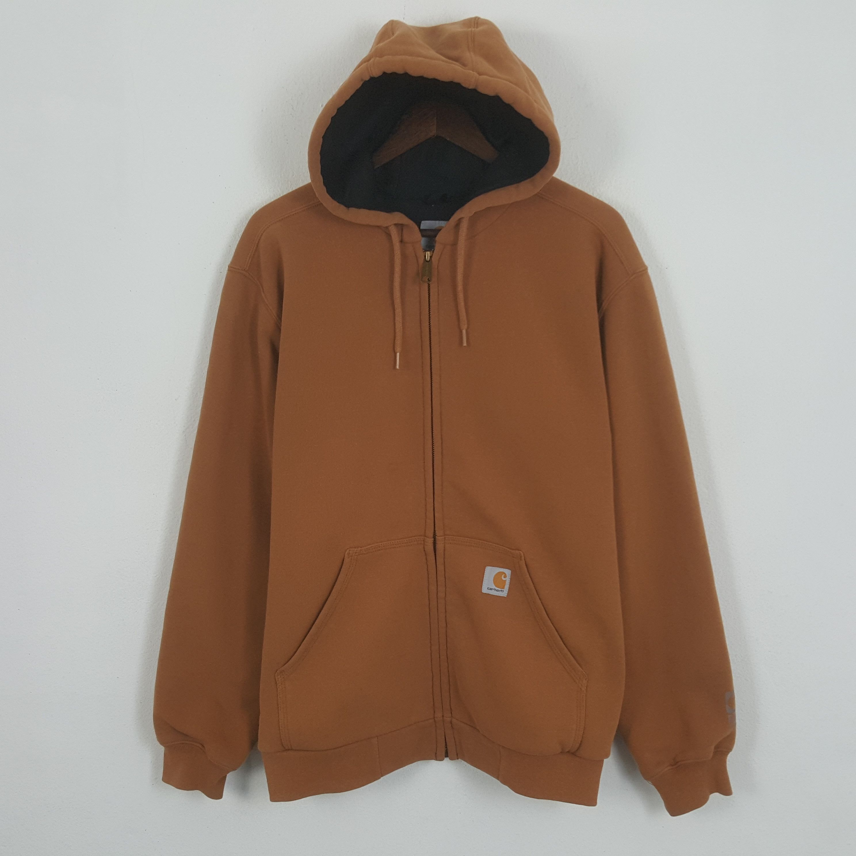 Carhartt Sweat Full Zip Hoodie Men's XL cotton black type Vintage Second Hand