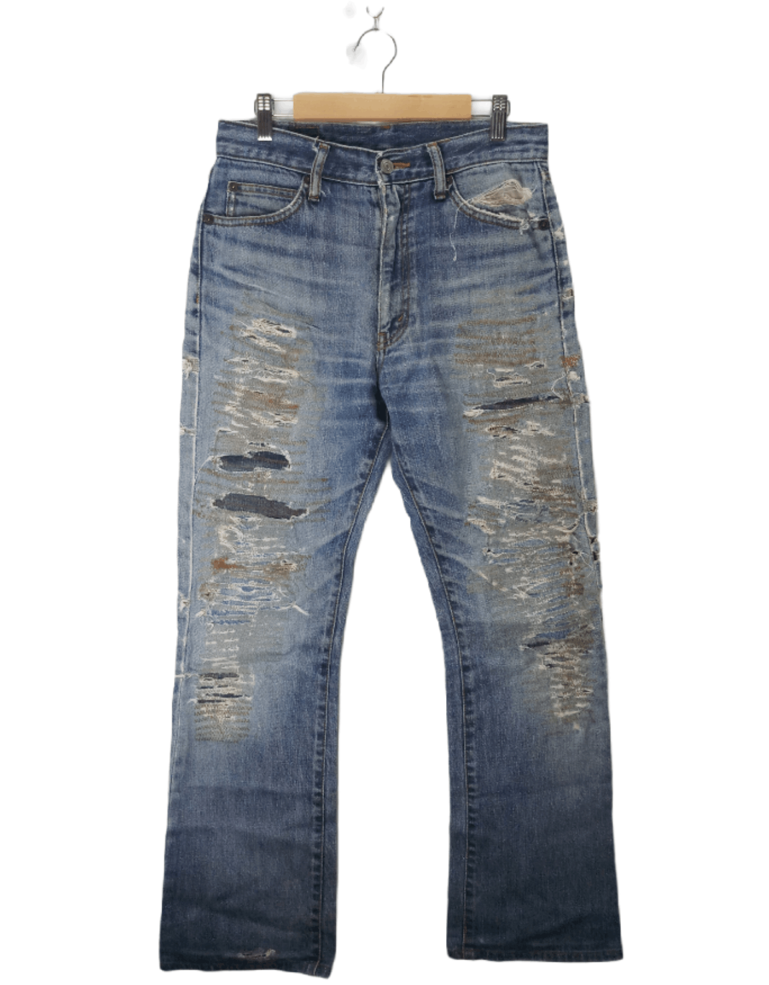 Pre-owned Distressed Denim X Vintage Thrashed Bobson Japan Denim