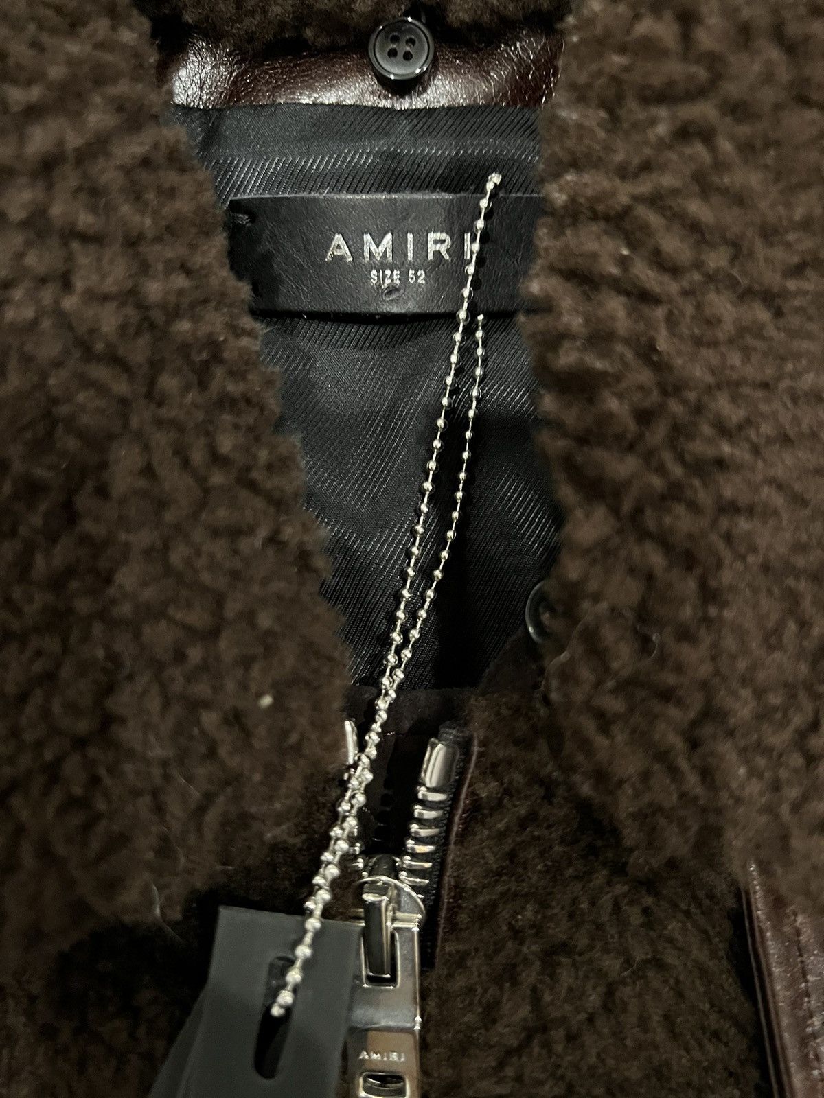 Amiri AMIRI shearling-panel leather jacket brown size 52 $5000 Size US L / EU 52-54 / 3 - 3 Thumbnail