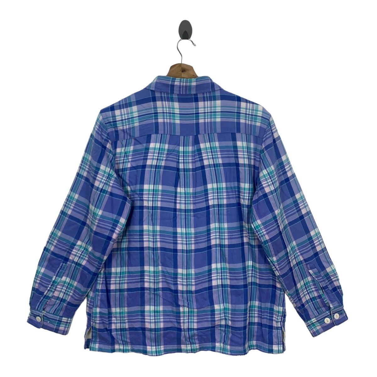 L.L. Bean Vintage 90s LL Bean Outdoor Blue Tartan Plaid Button Shirt Size US S / EU 44-46 / 1 - 4 Thumbnail