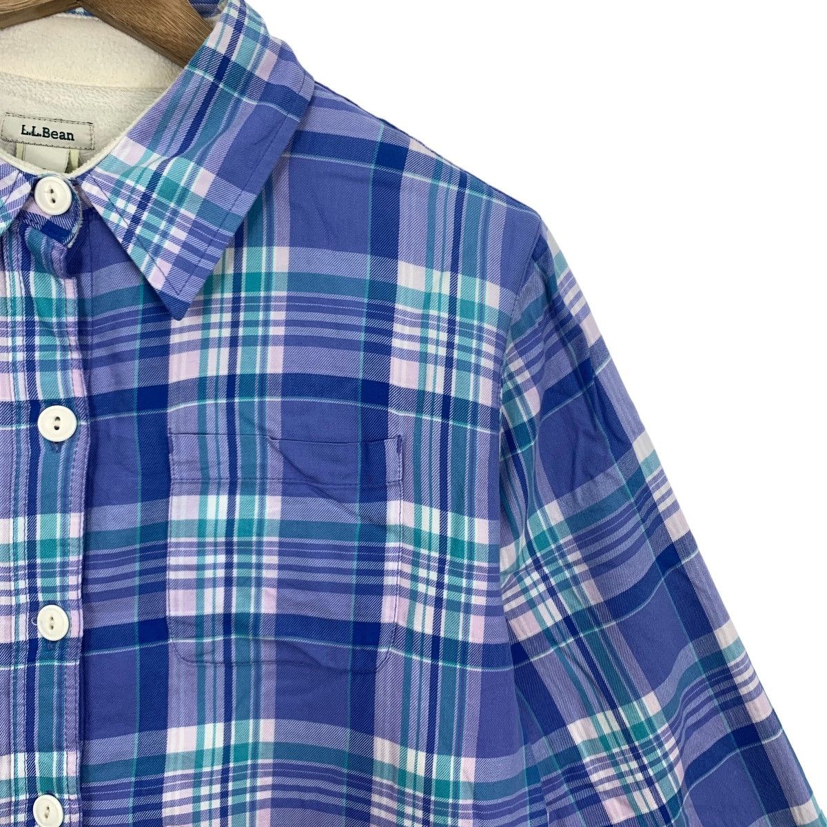 L.L. Bean Vintage 90s LL Bean Outdoor Blue Tartan Plaid Button Shirt Size US S / EU 44-46 / 1 - 3 Thumbnail