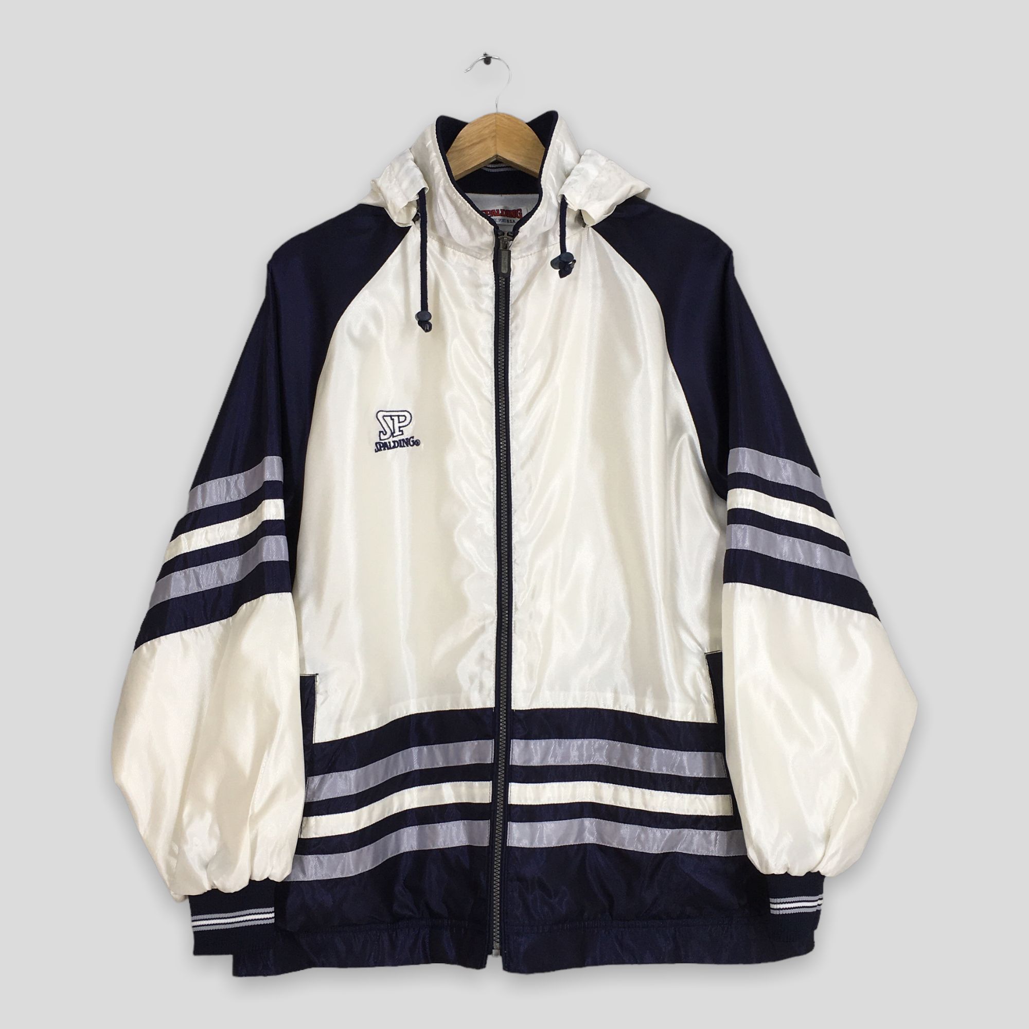 Sportswear Vintage 90's Spalding Hoodie Windbreaker Jacket XLarge Size US XL / EU 56 / 4 - 1 Preview