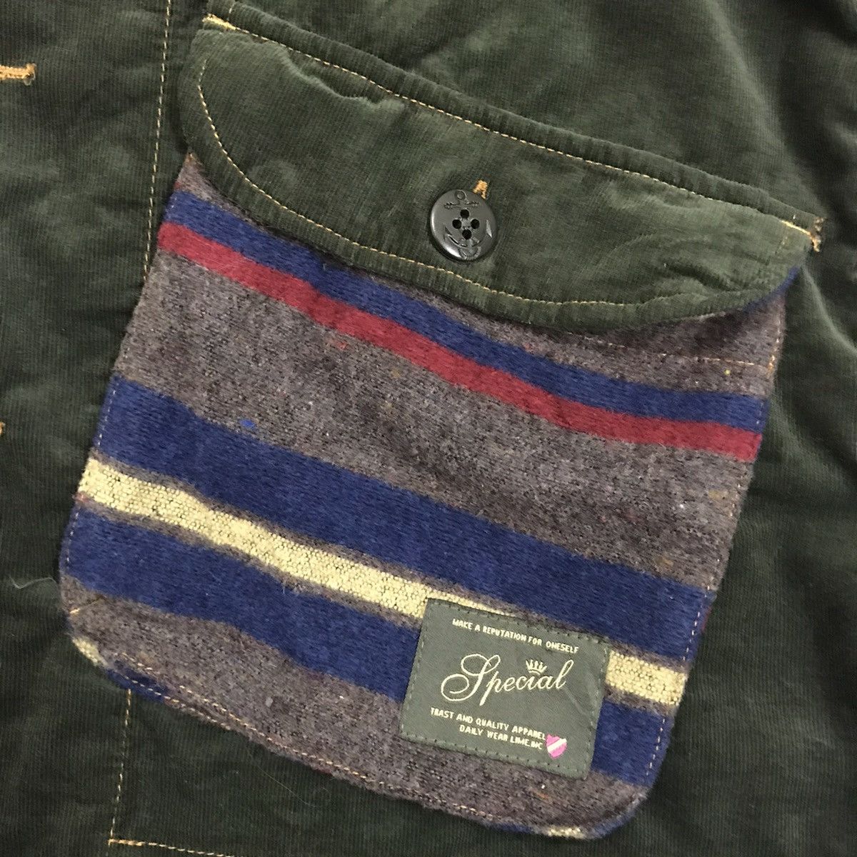 Native × Vintage Vintage Navajo Corduroy Jacket Lime Inc Japan Size US M / EU 48-50 / 2 - 10 Thumbnail