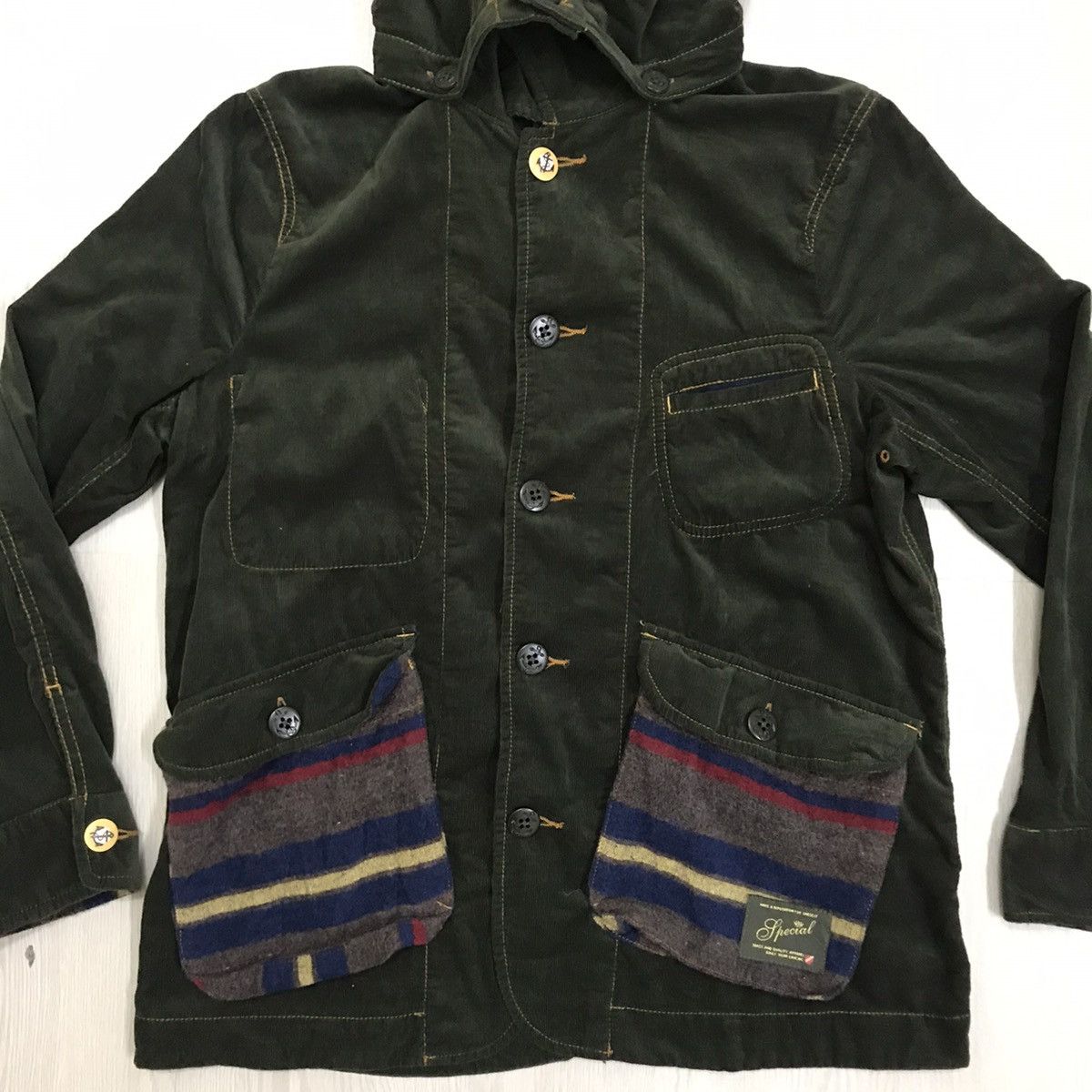 Native × Vintage Vintage Navajo Corduroy Jacket Lime Inc Japan Size US M / EU 48-50 / 2 - 7 Thumbnail