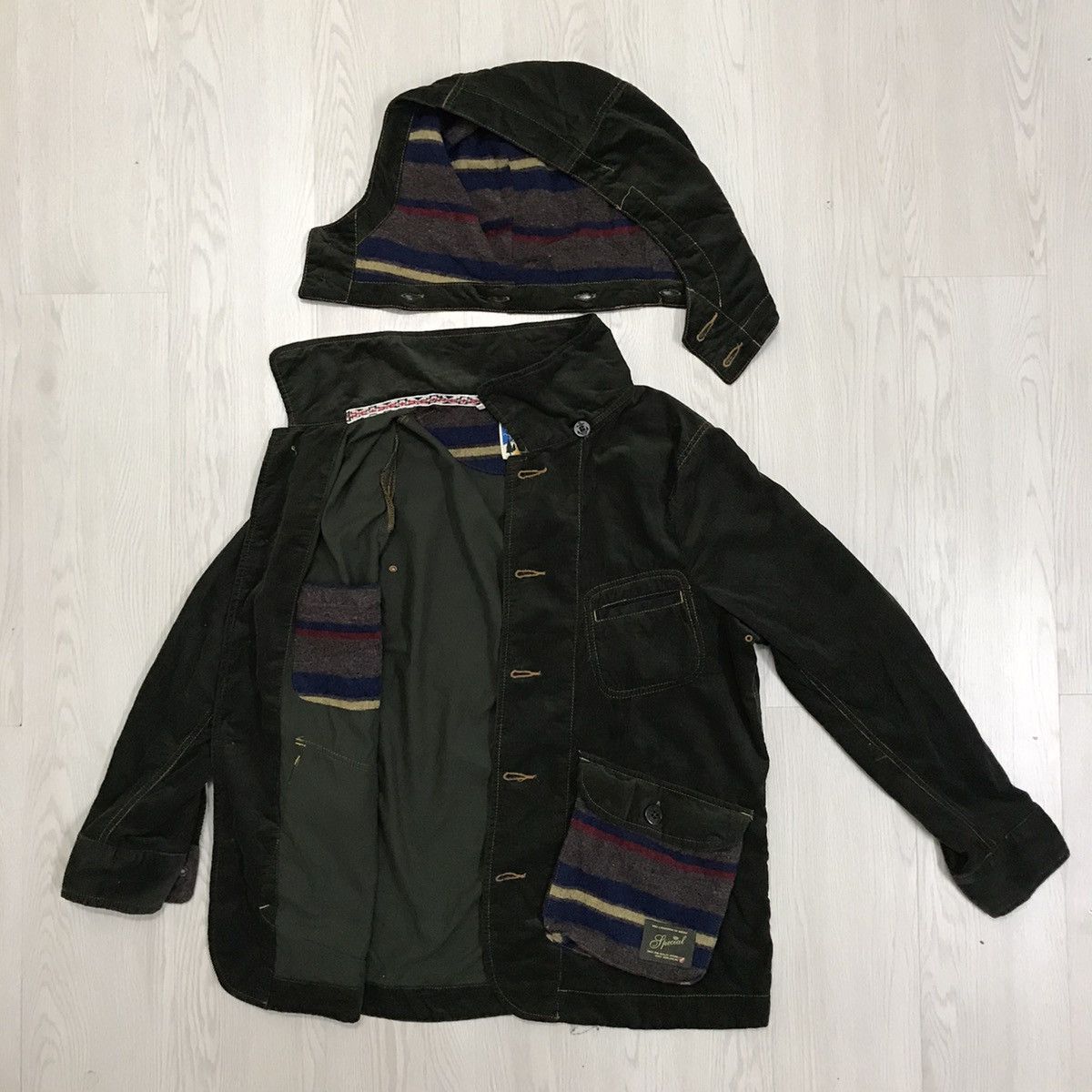 Native × Vintage Vintage Navajo Corduroy Jacket Lime Inc Japan Size US M / EU 48-50 / 2 - 5 Thumbnail