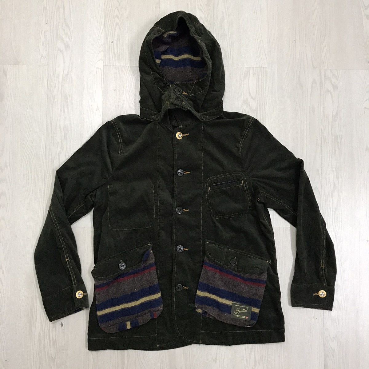 Native × Vintage Vintage Navajo Corduroy Jacket Lime Inc Japan Size US M / EU 48-50 / 2 - 2 Thumbnail