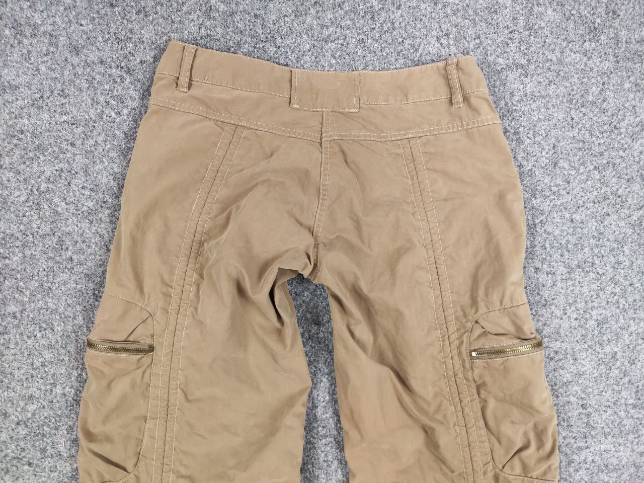 Japanese Brand Vintage 90's Japanese Bondage Zip Bootcut Beige Cargo Pants Size US 30 / EU 46 - 15 Thumbnail