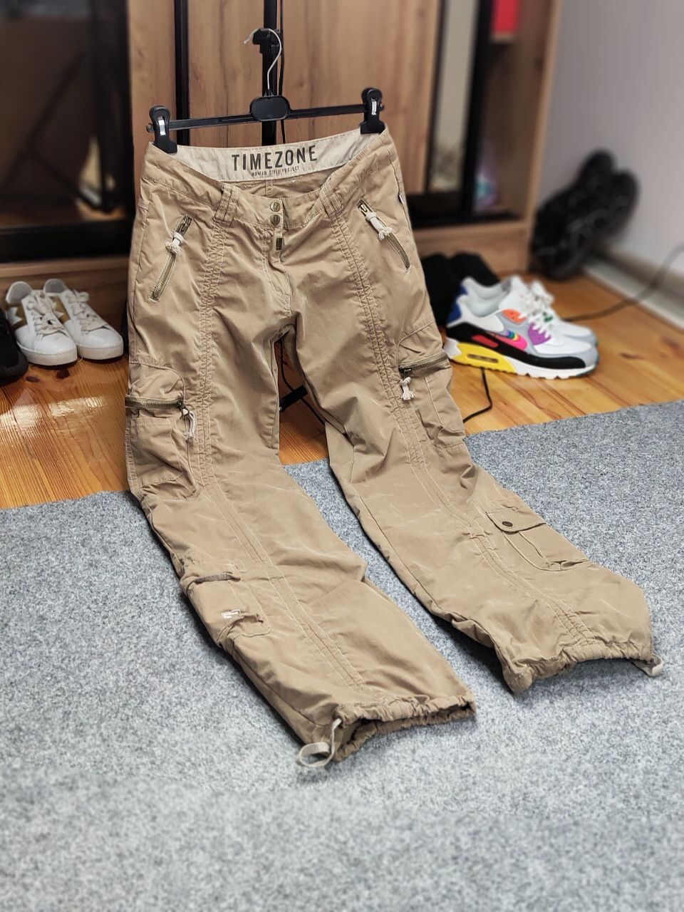 Japanese Brand Vintage 90's Japanese Bondage Zip Bootcut Beige Cargo Pants Size US 30 / EU 46 - 20 Thumbnail