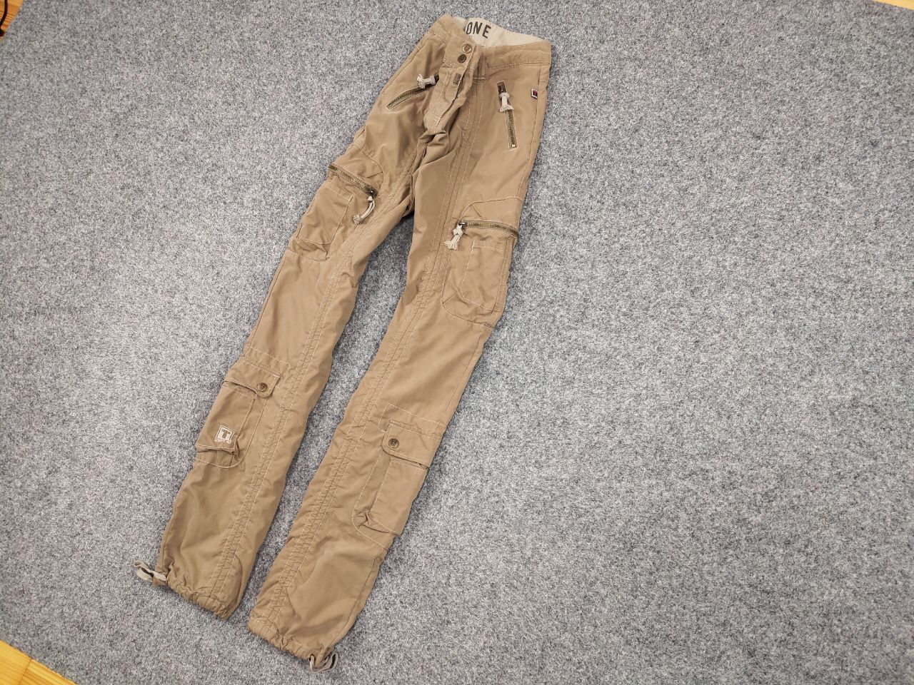Japanese Brand Vintage 90's Japanese Bondage Zip Bootcut Beige Cargo Pants Size US 30 / EU 46 - 3 Thumbnail