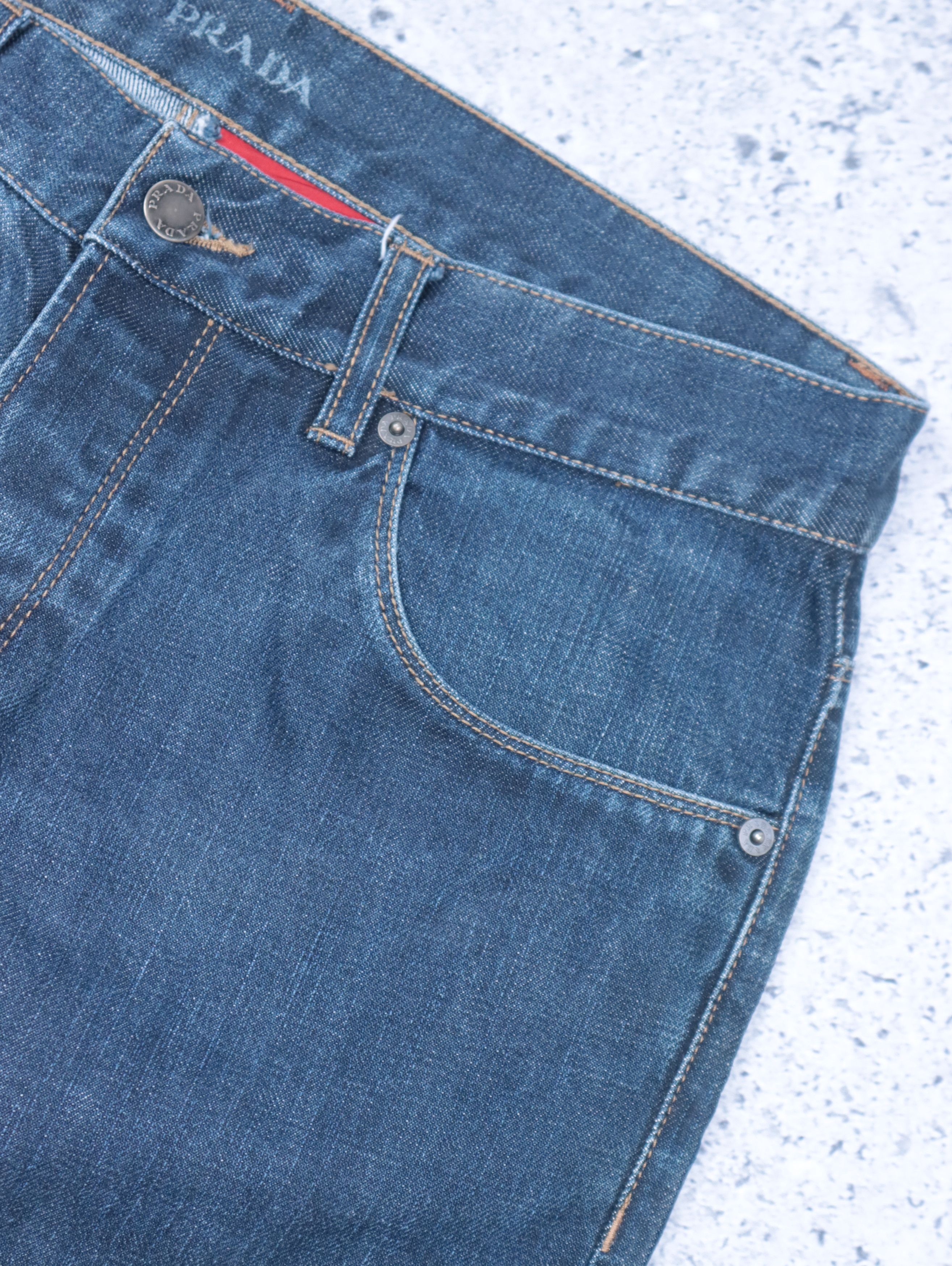 Designer × Prada Y2K Prada Raw Denim Jeans 31 Size US 31 - 4 Thumbnail