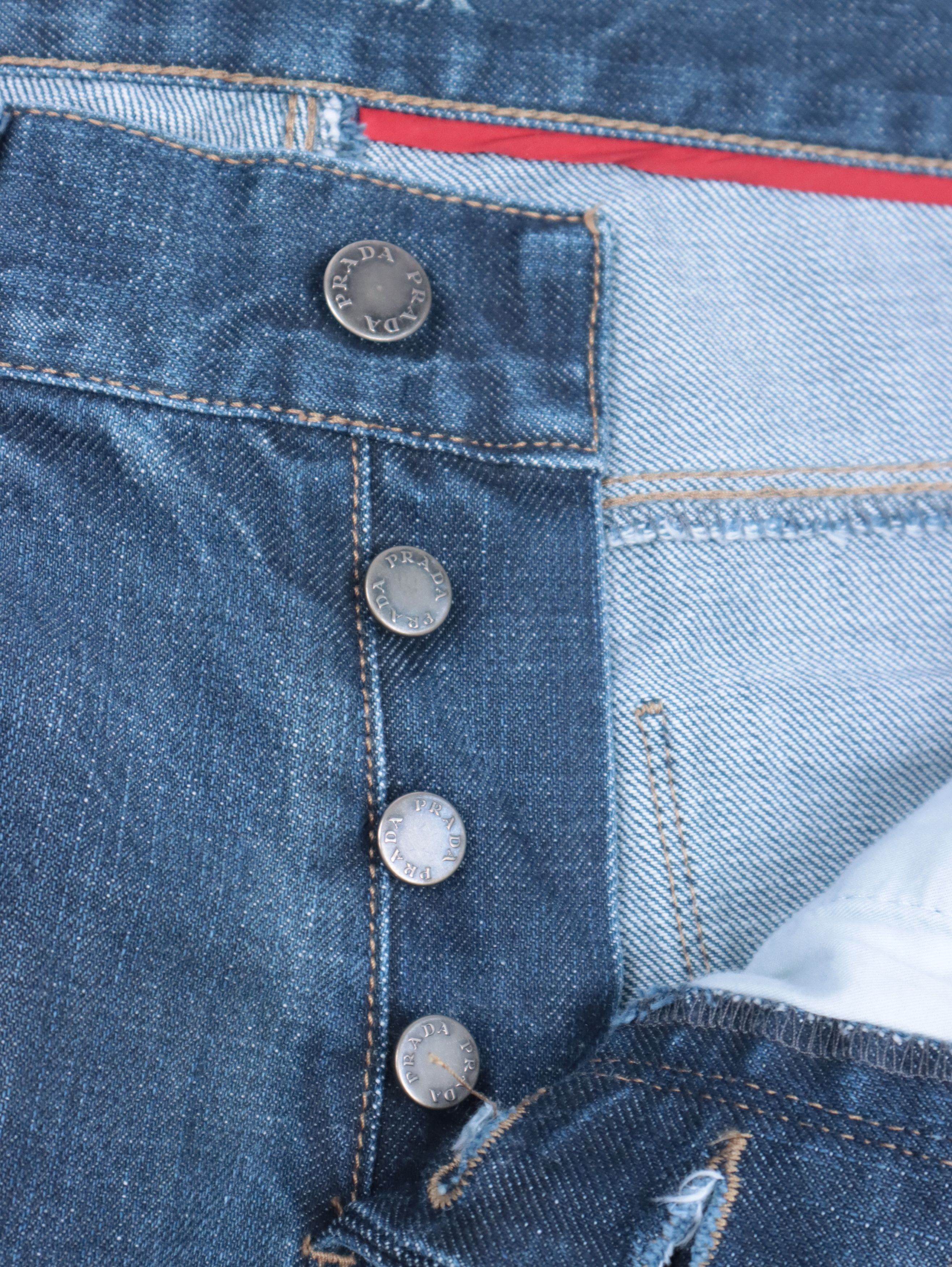 Designer × Prada Y2K Prada Raw Denim Jeans 31 Size US 31 - 13 Thumbnail