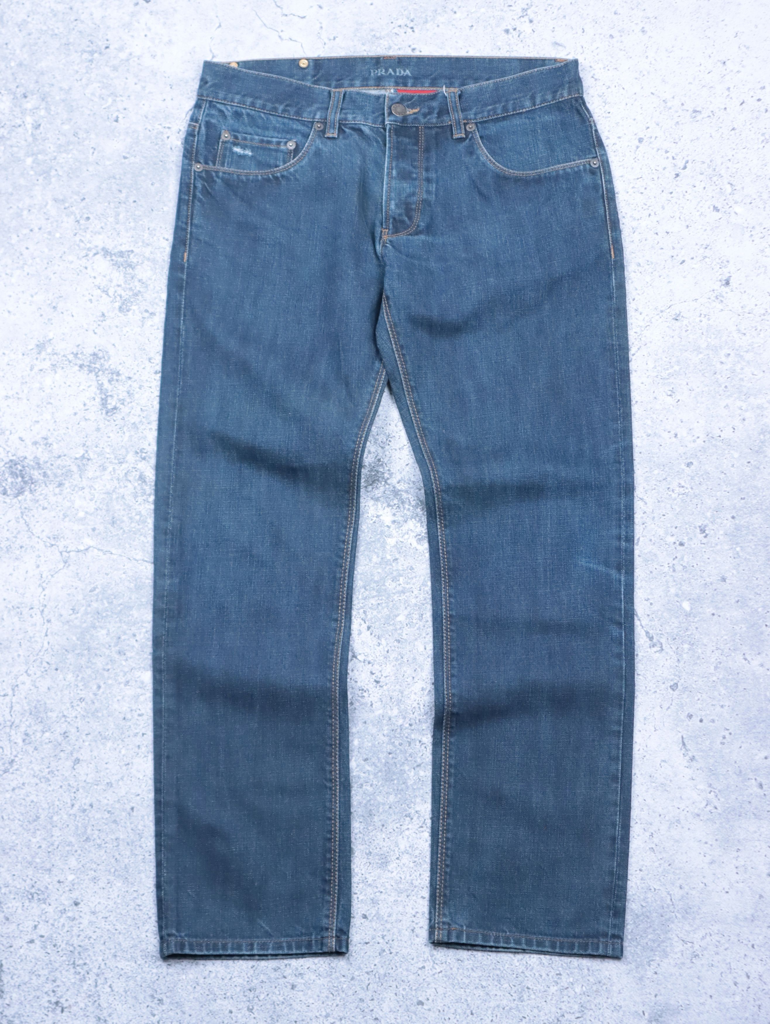 Designer × Prada Y2K Prada Raw Denim Jeans 31 Size US 31 - 2 Thumbnail