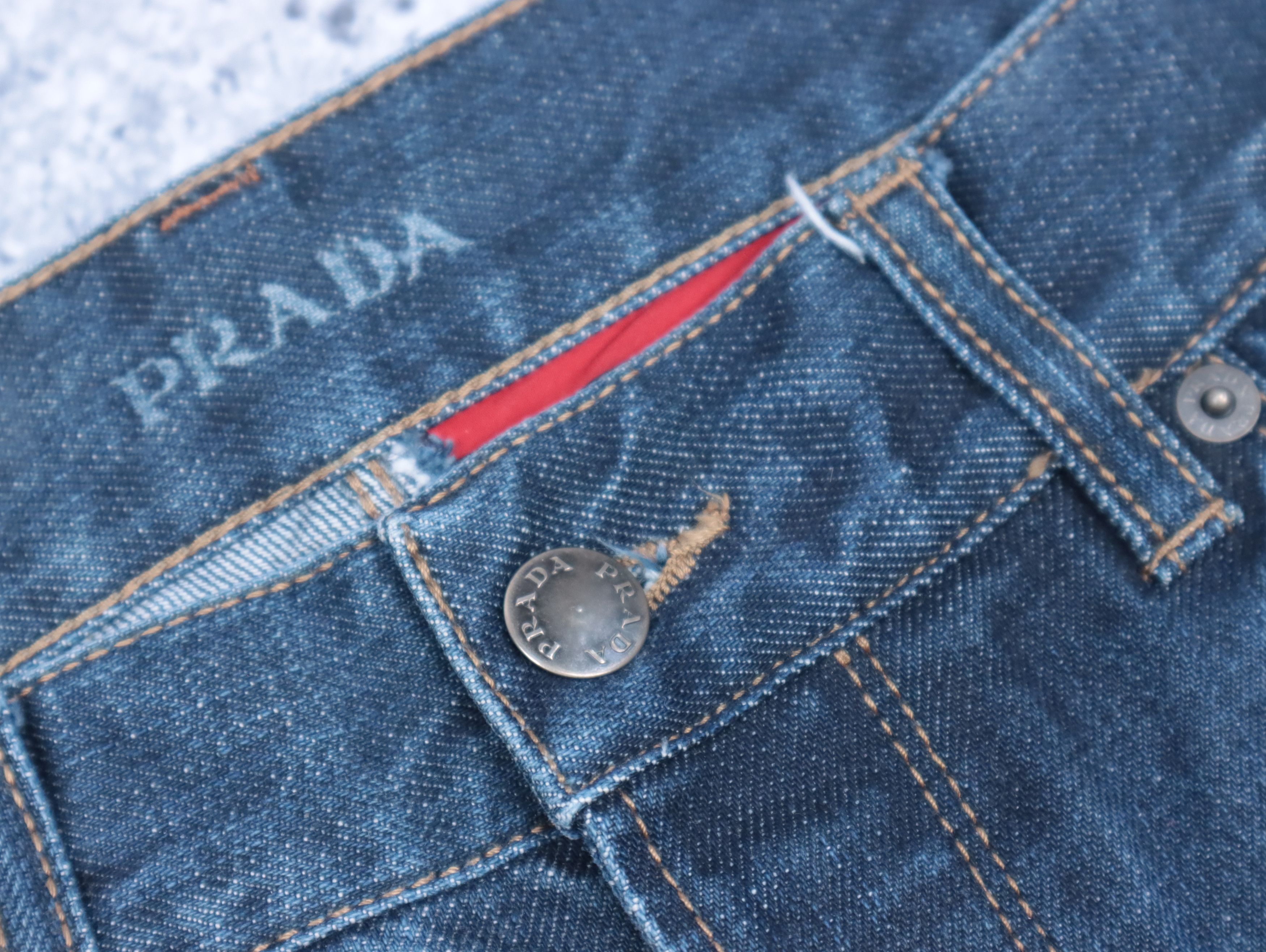 Designer × Prada Y2K Prada Raw Denim Jeans 31 Size US 31 - 6 Thumbnail