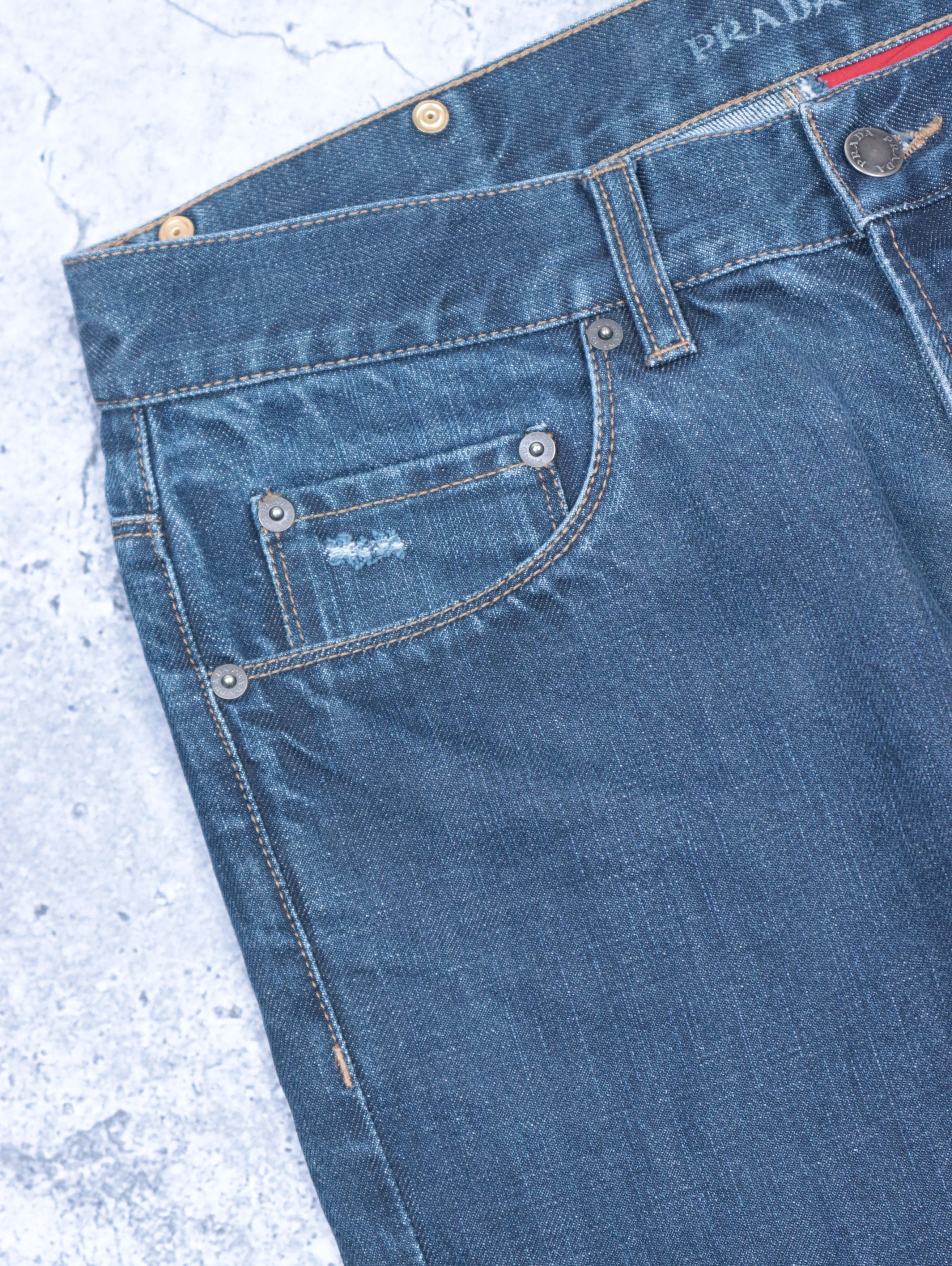 Designer × Prada Y2K Prada Raw Denim Jeans 31 Size US 31 - 3 Thumbnail