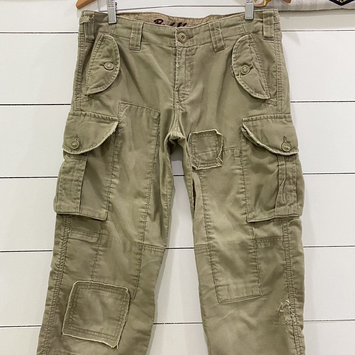 If Six Was Nine × Japanese Brand × Le Grande Bleu (L.G.B.) Back number Tactical Multi Pocket Patchwork Cargo Pants Size US 32 / EU 48 - 2 Thumbnail