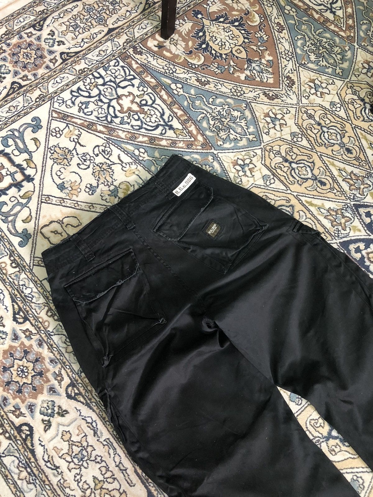 Seditionaries 🥷🏿Vintage Real Crush Loose Fit Cargo Pant Black Size US 31 - 11 Thumbnail