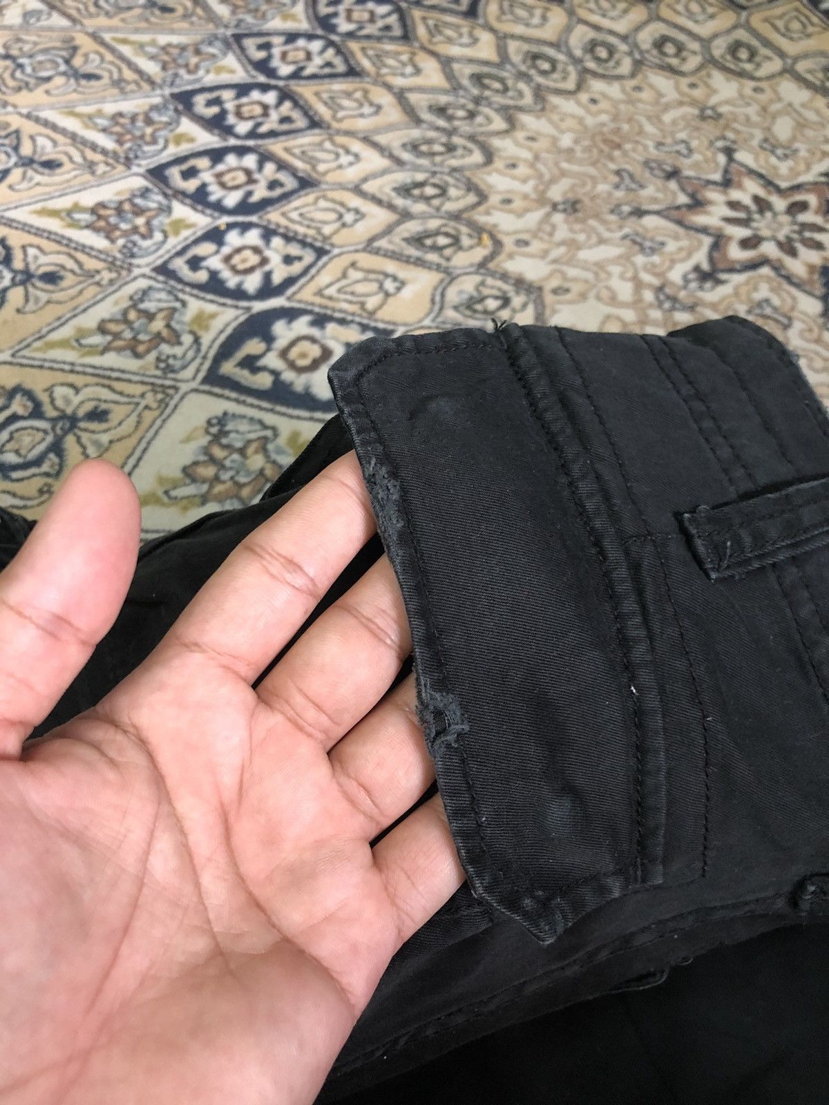 Seditionaries 🥷🏿Vintage Real Crush Loose Fit Cargo Pant Black Size US 31 - 15 Thumbnail