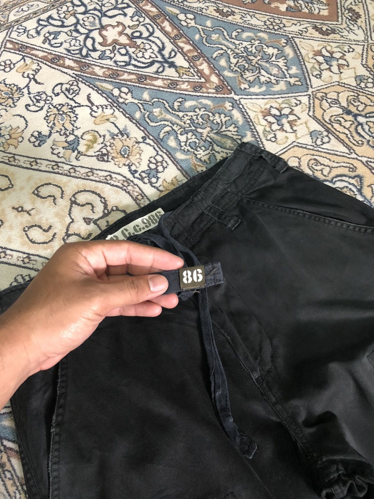 Seditionaries 🥷🏿Vintage Real Crush Loose Fit Cargo Pant Black Size US 31 - 4 Thumbnail