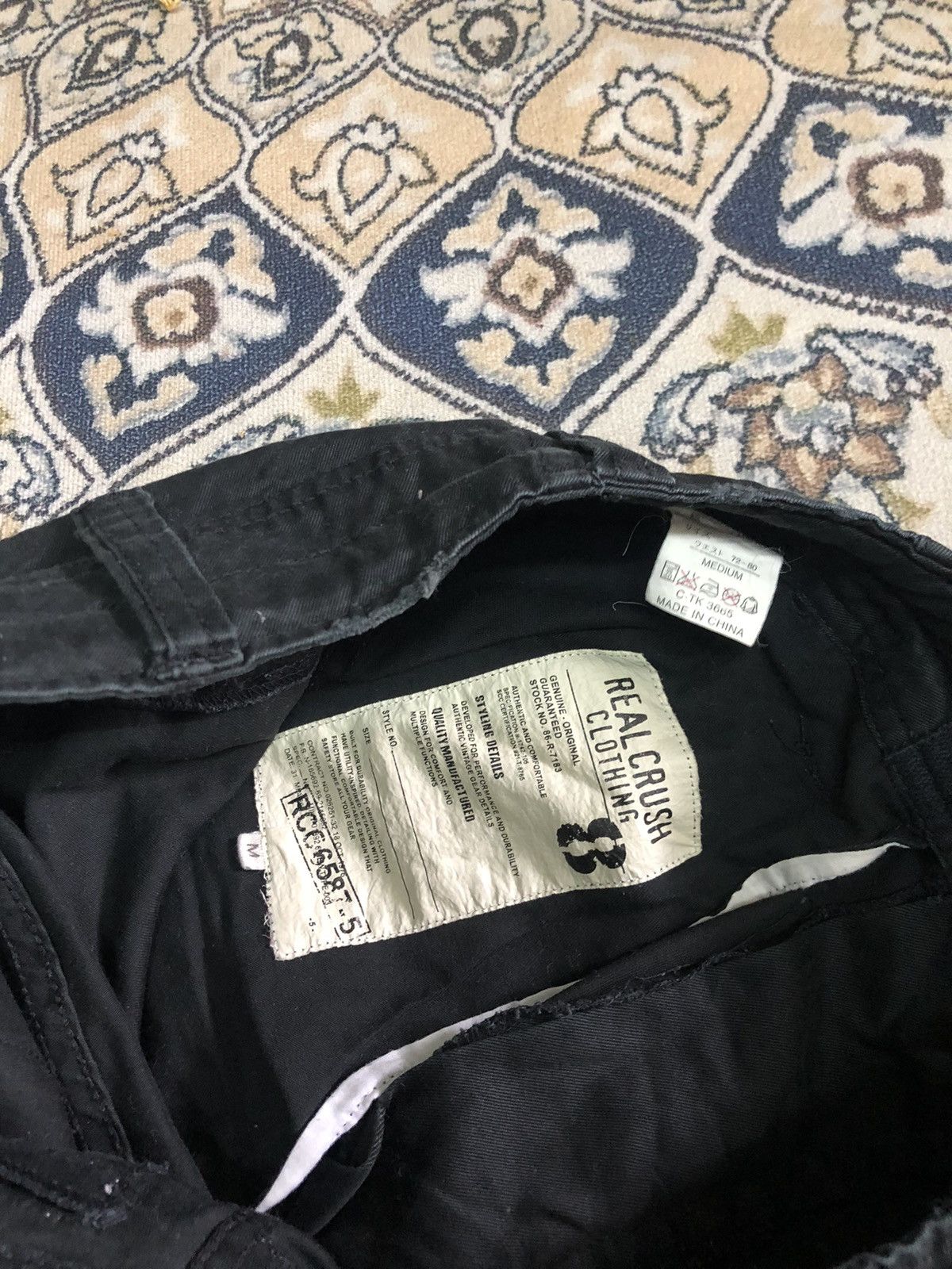 Seditionaries 🥷🏿Vintage Real Crush Loose Fit Cargo Pant Black Size US 31 - 10 Thumbnail