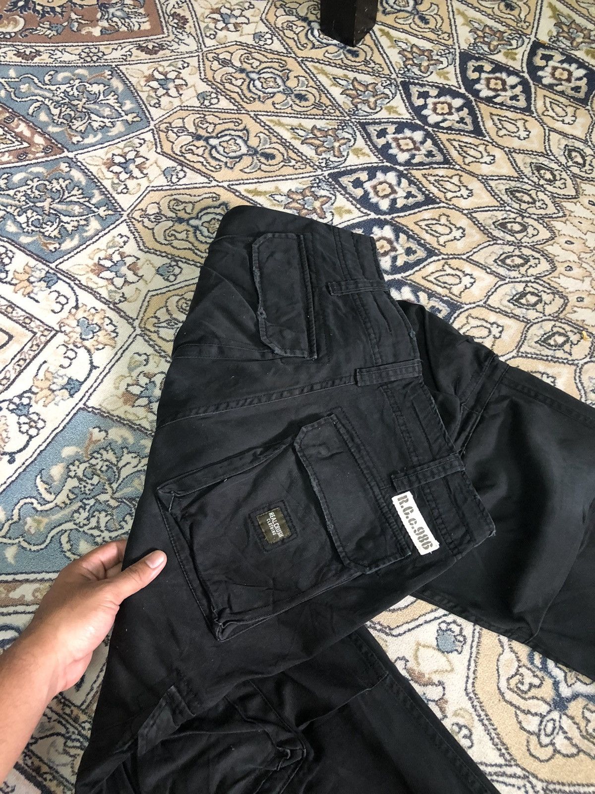 Seditionaries 🥷🏿Vintage Real Crush Loose Fit Cargo Pant Black Size US 31 - 7 Thumbnail