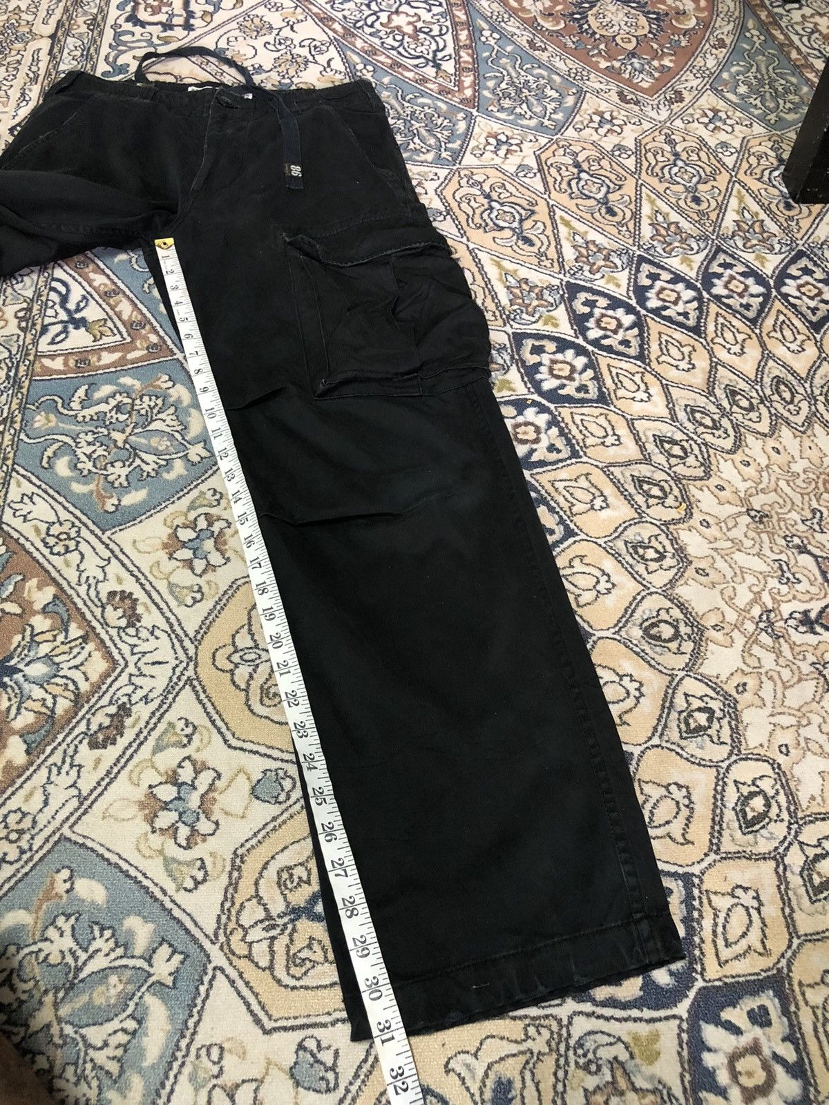 Seditionaries 🥷🏿Vintage Real Crush Loose Fit Cargo Pant Black Size US 31 - 18 Thumbnail