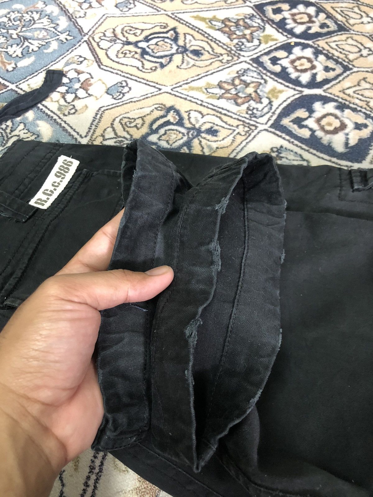 Seditionaries 🥷🏿Vintage Real Crush Loose Fit Cargo Pant Black Size US 31 - 16 Thumbnail