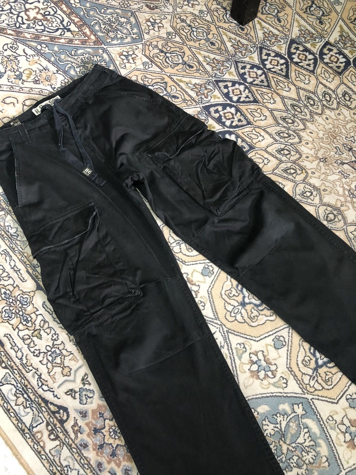 Seditionaries 🥷🏿Vintage Real Crush Loose Fit Cargo Pant Black Size US 31 - 6 Thumbnail