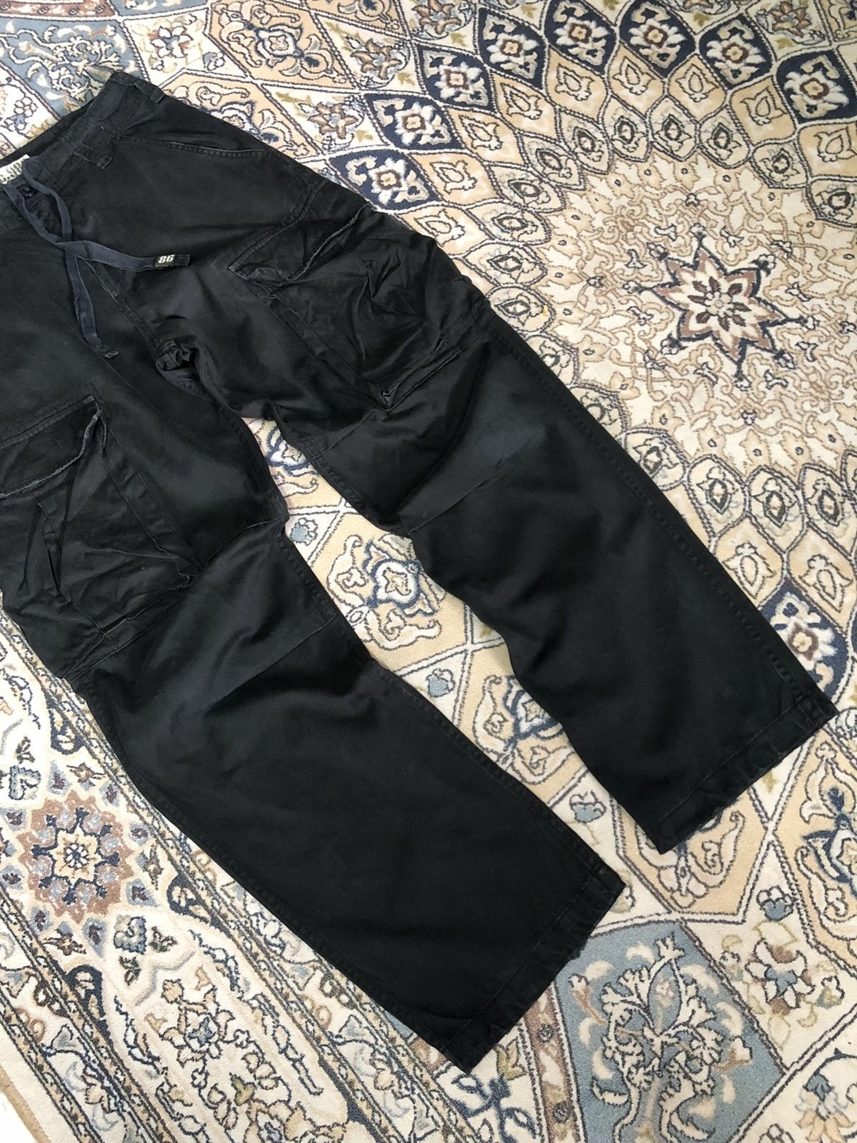 Seditionaries 🥷🏿Vintage Real Crush Loose Fit Cargo Pant Black Size US 31 - 3 Thumbnail