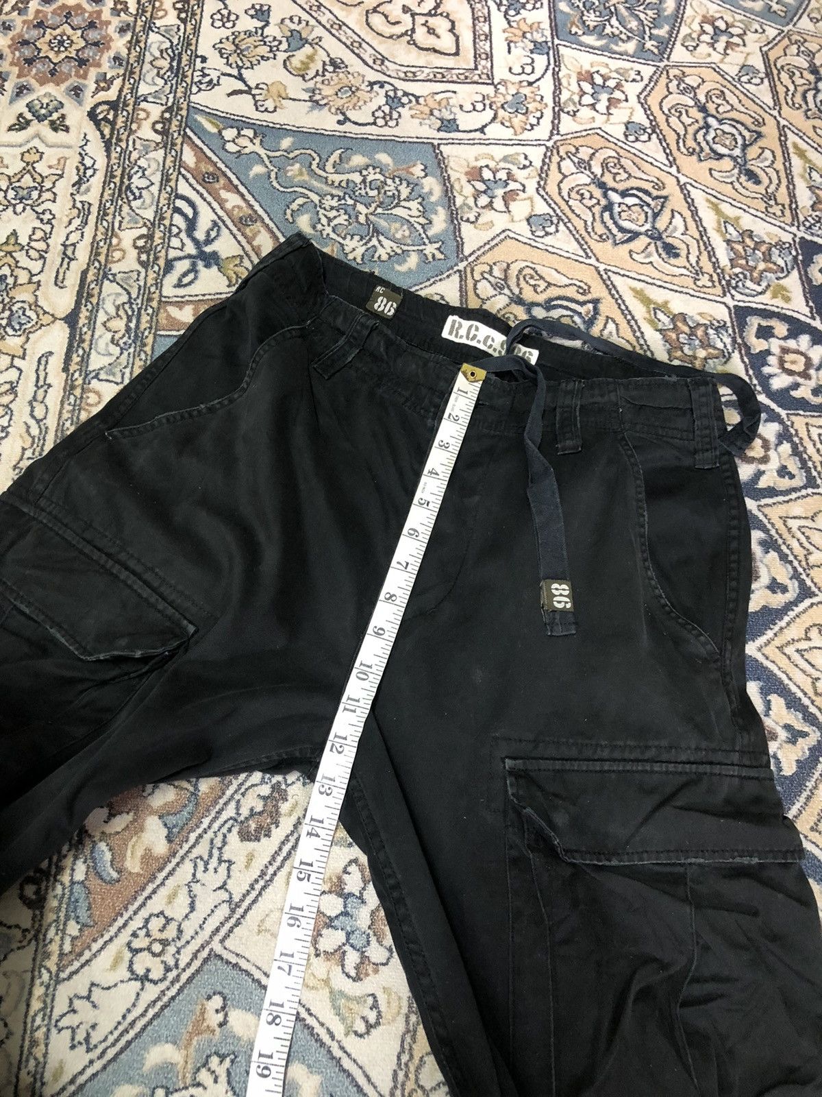Seditionaries 🥷🏿Vintage Real Crush Loose Fit Cargo Pant Black Size US 31 - 22 Thumbnail