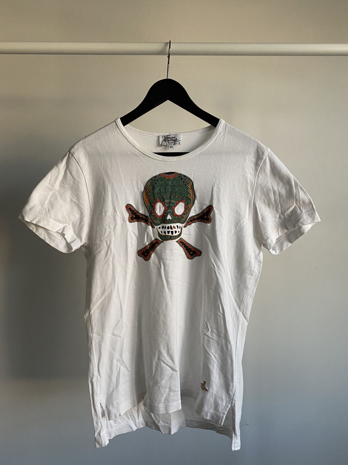 image of Vivienne Westwood Skull Tee in White, Men's (Size Small)