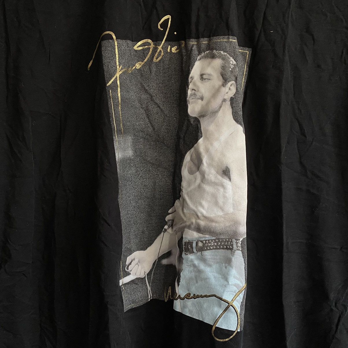 Band Tees THE QUEEN FREDDIE MERCURY LIVE AID CONCERT T SHIRT Size L / US 10 / IT 46 - 2 Thumbnail