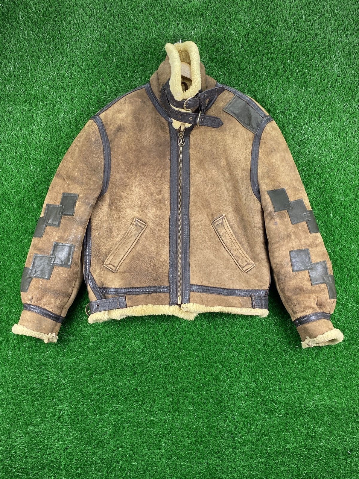 Vintage Schott Jacket B3 Sheep Skin Leather Jacket Repaired