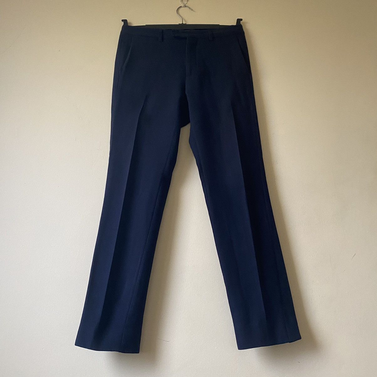 image of Raf Simons Navy Wool Dress Trousers, Men's (Size 30)