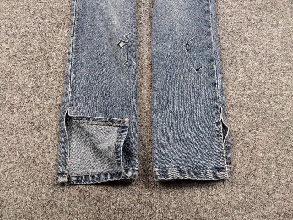 Japanese Brand Vintage Custom Chrome Hearts Print Handmade Denim Jeans Size 28" / US 6 / IT 42 - 4 Thumbnail