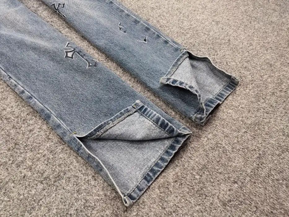 Japanese Brand Vintage Custom Chrome Hearts Print Handmade Denim Jeans Size 28" / US 6 / IT 42 - 5 Thumbnail