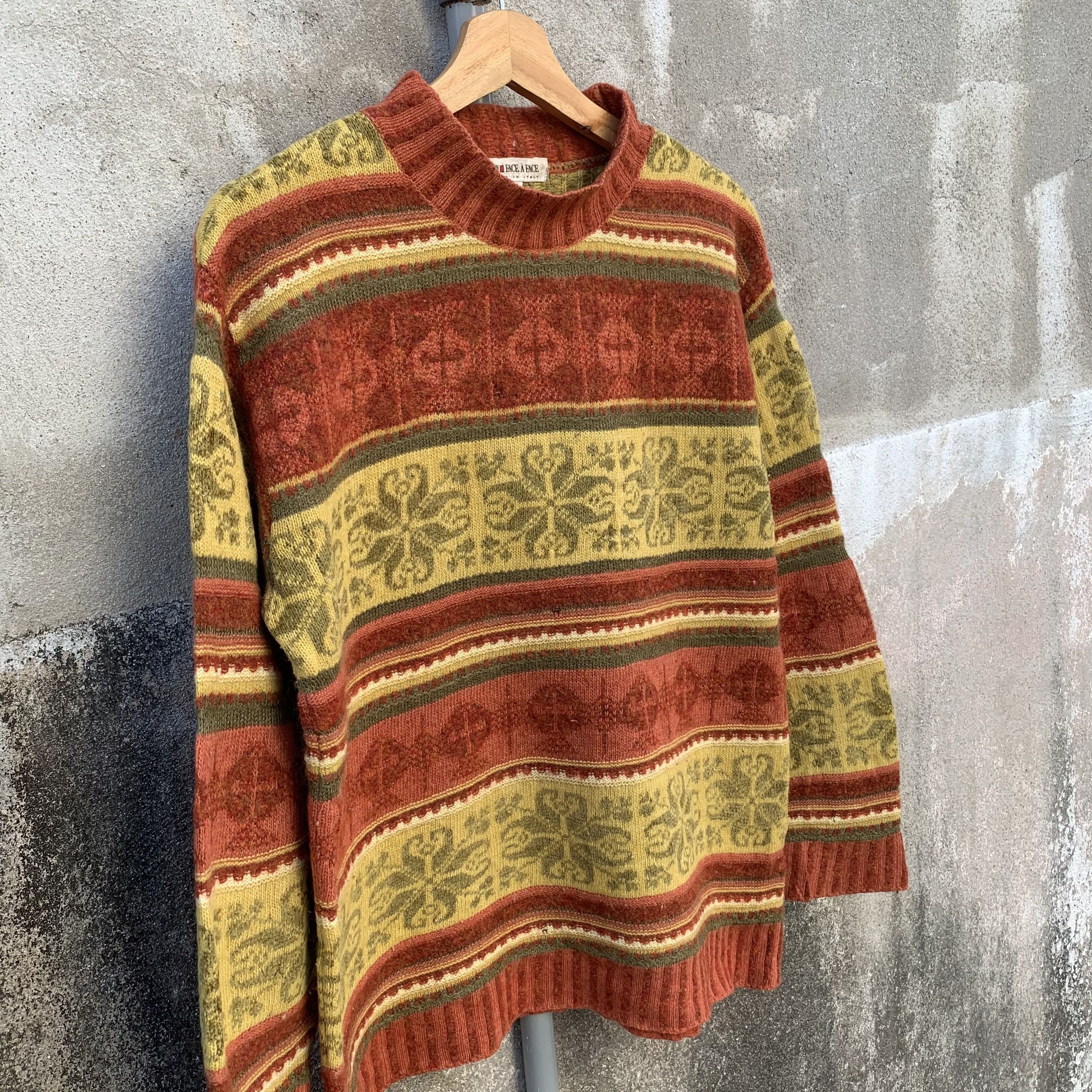 Japanese Brand Vintage Face A Face Knit Wool Arts Pullover Knit Sweater Size US M / EU 48-50 / 2 - 4 Thumbnail
