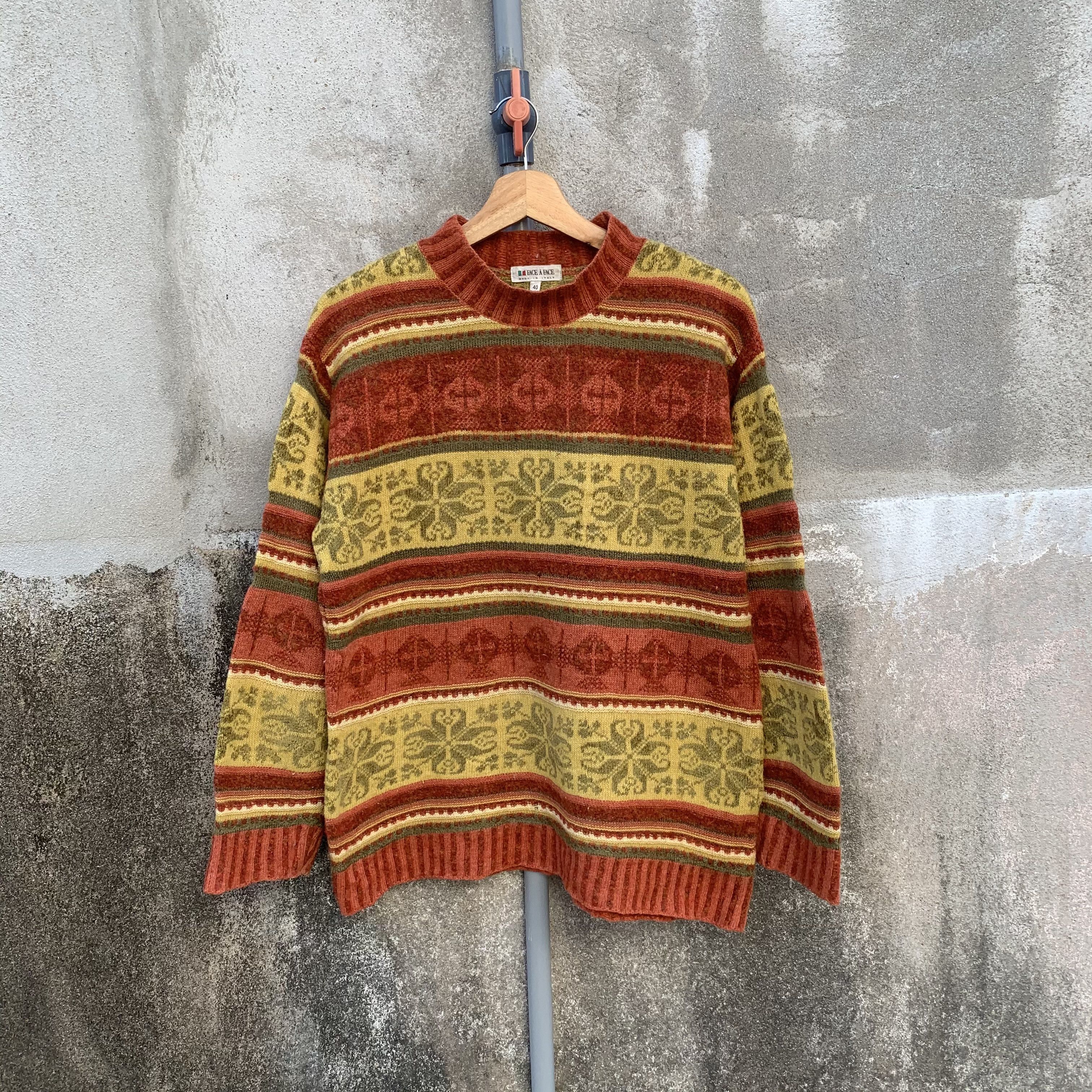 Japanese Brand Vintage Face A Face Knit Wool Arts Pullover Knit Sweater Size US M / EU 48-50 / 2 - 1 Thumbnail
