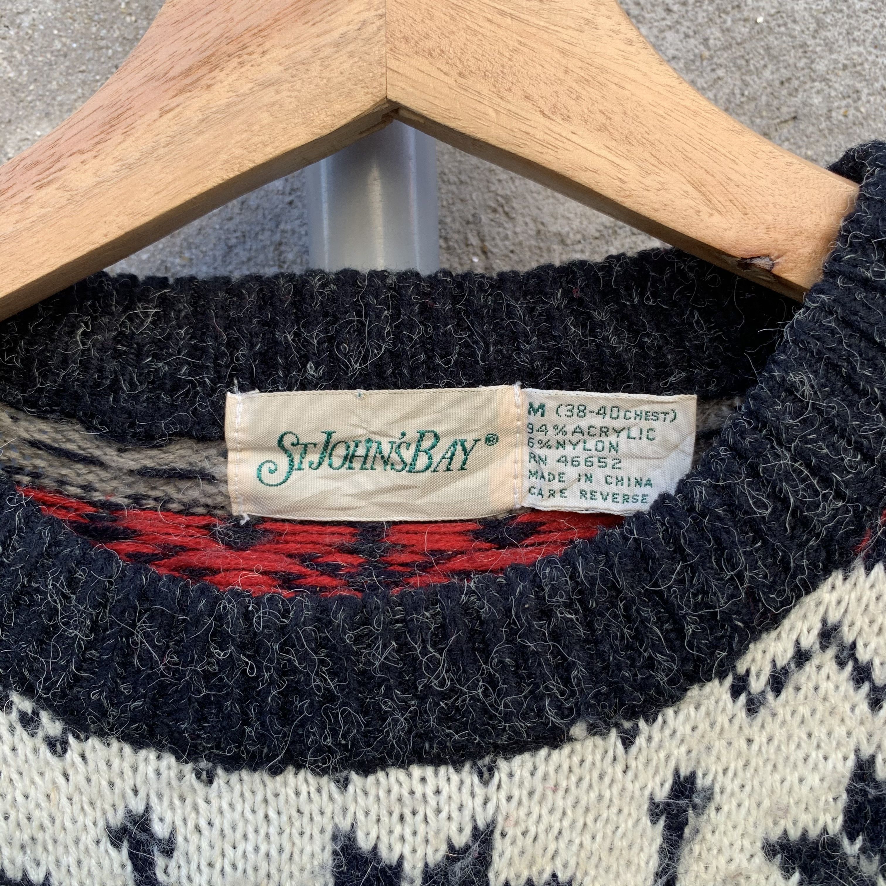 Andrew St. John MOHAIR Vintage St John Bays Knit RARE Tribal Pattern Sweater Size US M / EU 48-50 / 2 - 5 Thumbnail